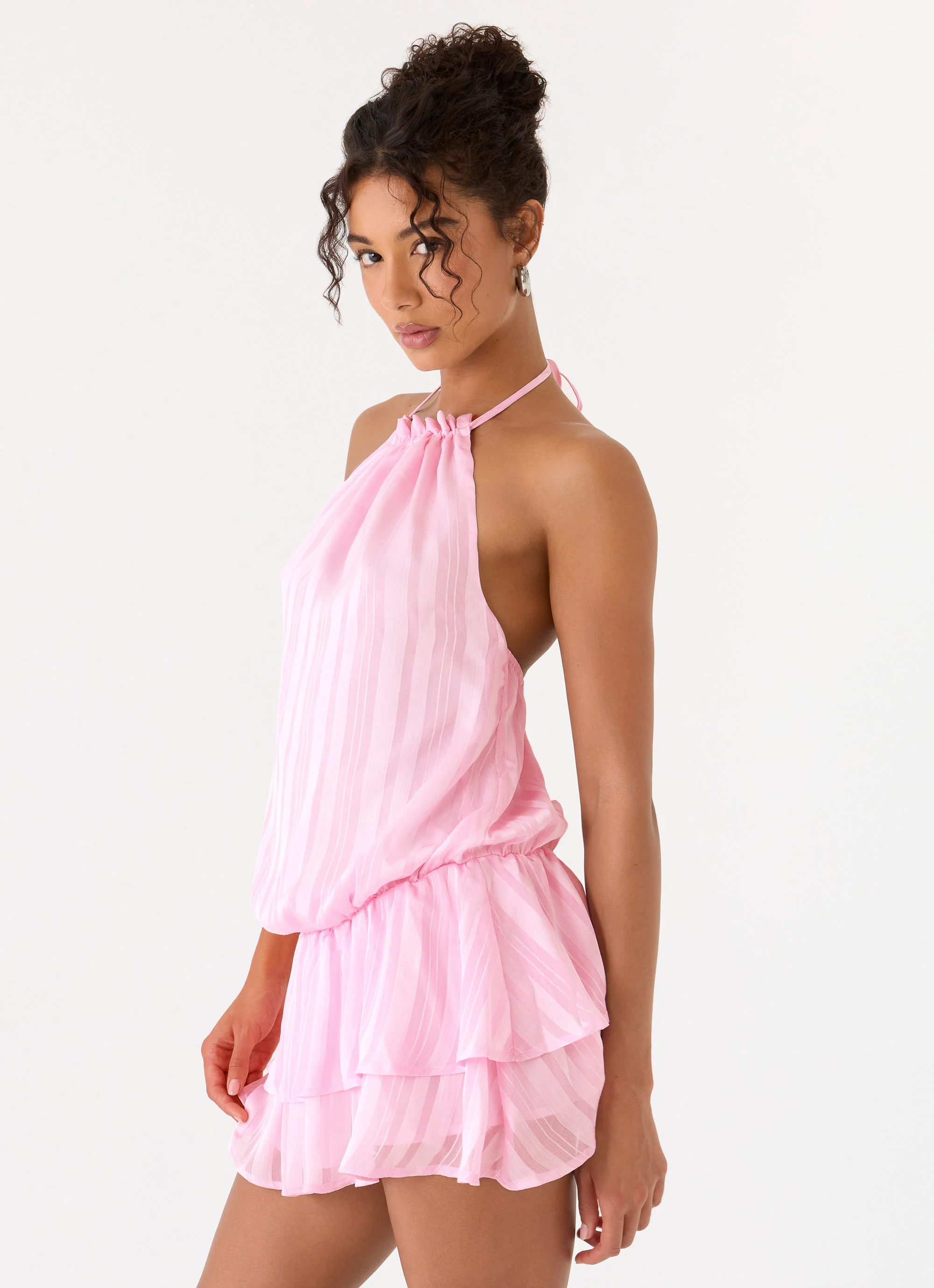 Parade Halter Mini Dress - Pink - Image 3