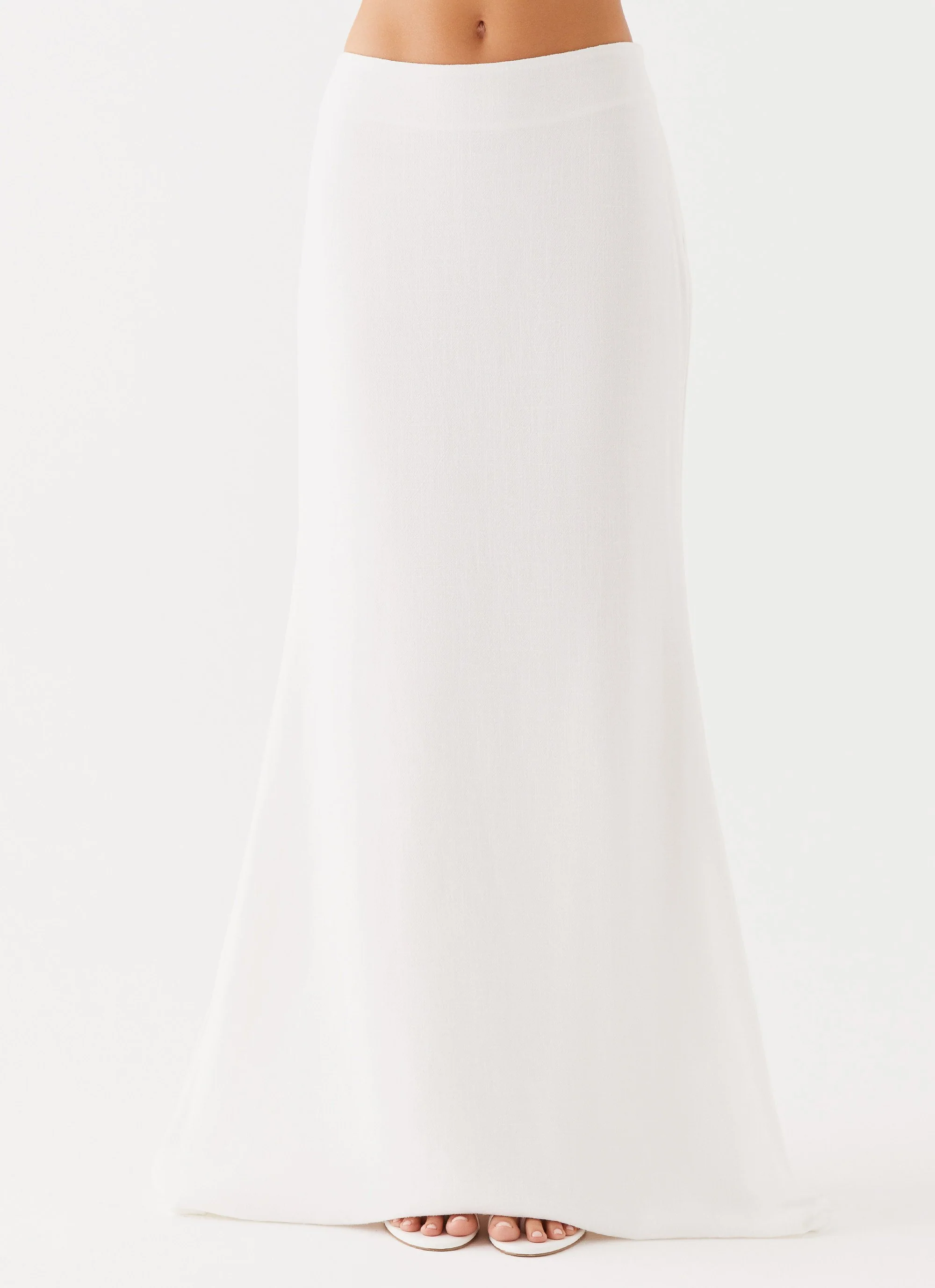 Parker Linen Maxi Skirt - White - Image 5