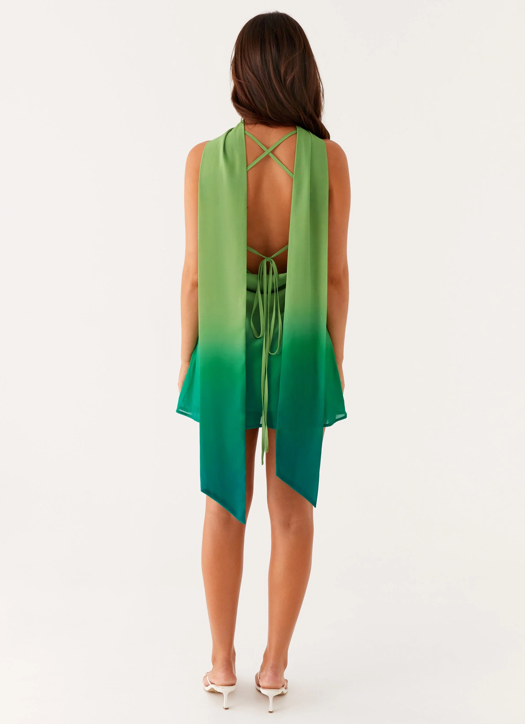 Parma Mini Dress - Green Ombre - Image 4