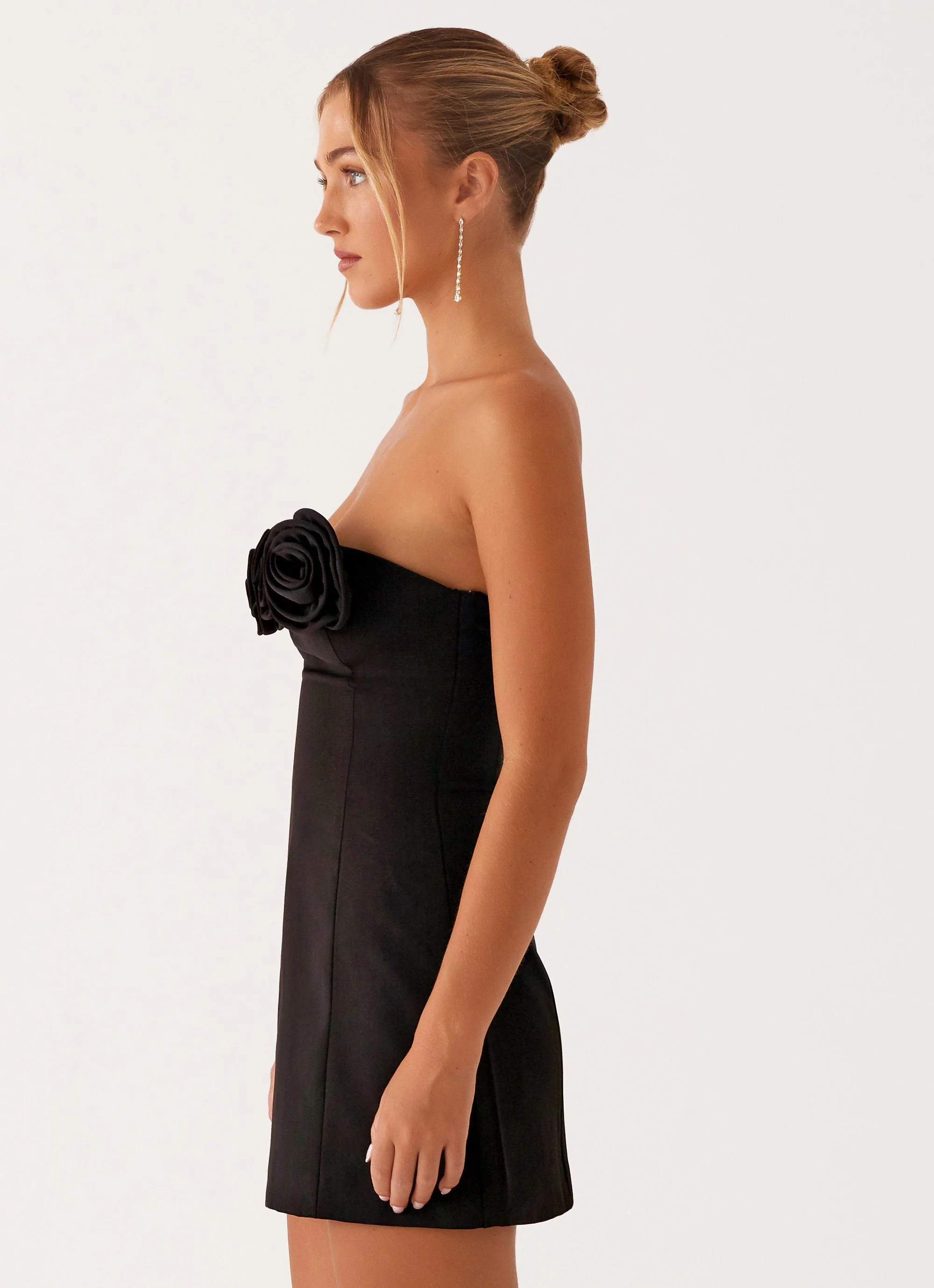 Patsie Strapless Mini Dress - Black - Image 3