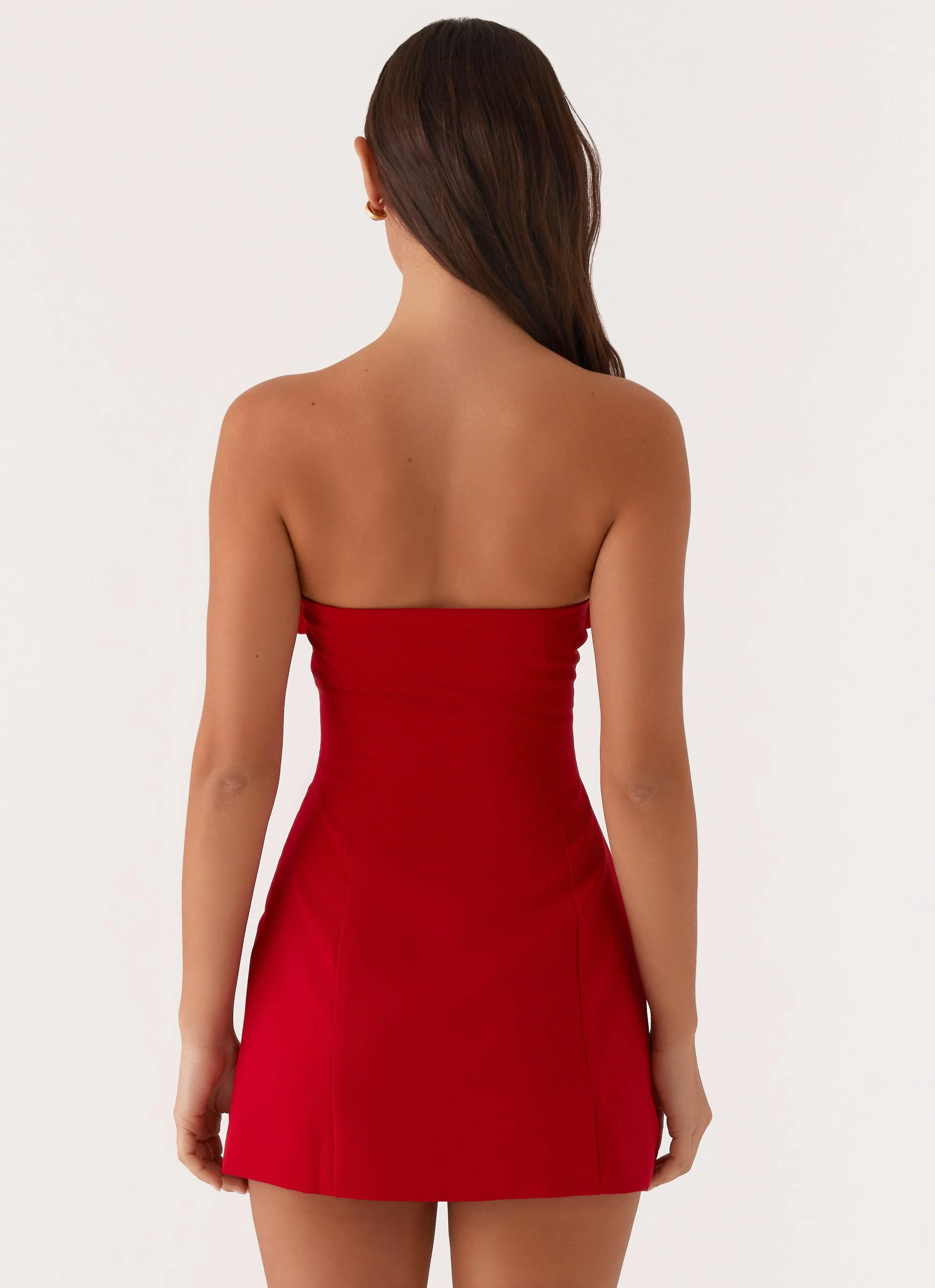 Patsie Strapless Mini Dress - Red - Image 4