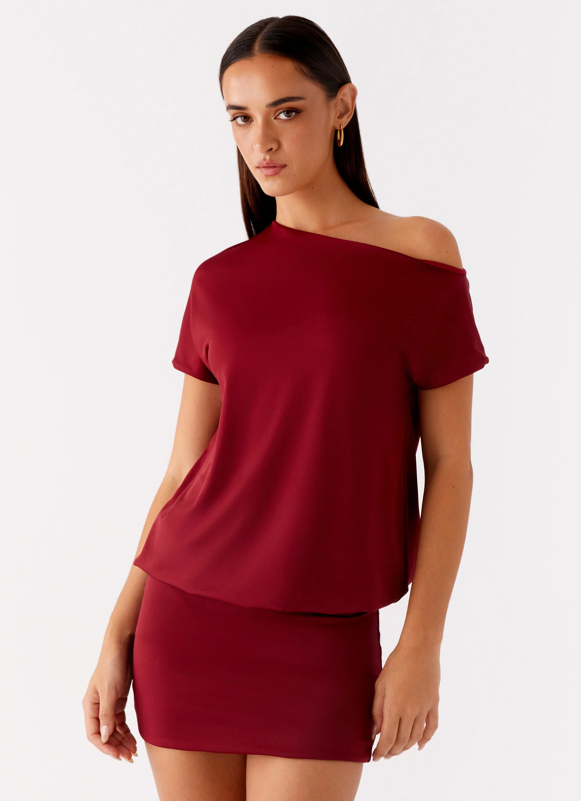 Paulie Mini Dress - Maroon - Image 5