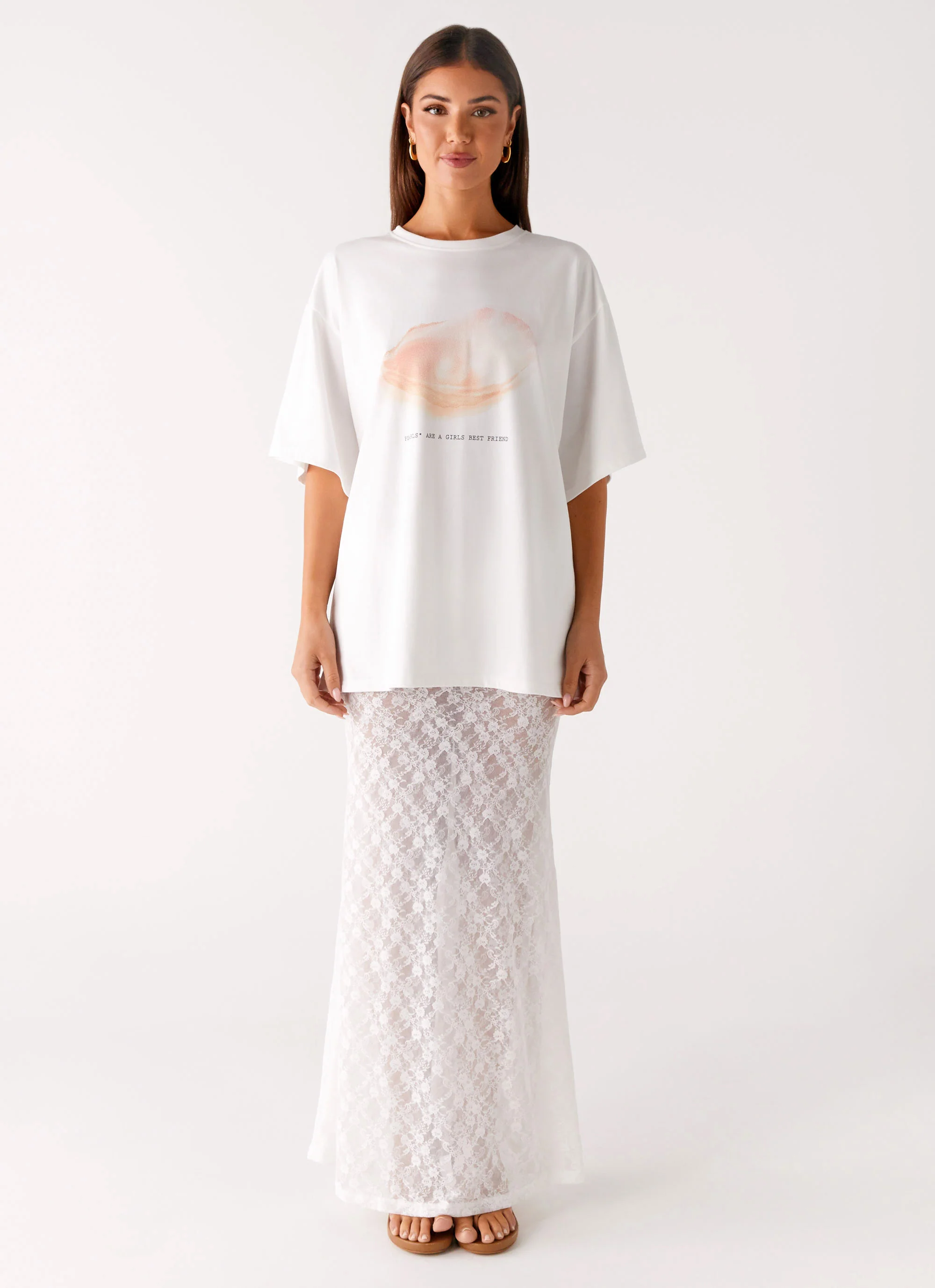 Pearl Oversized Tee - White - Image 2