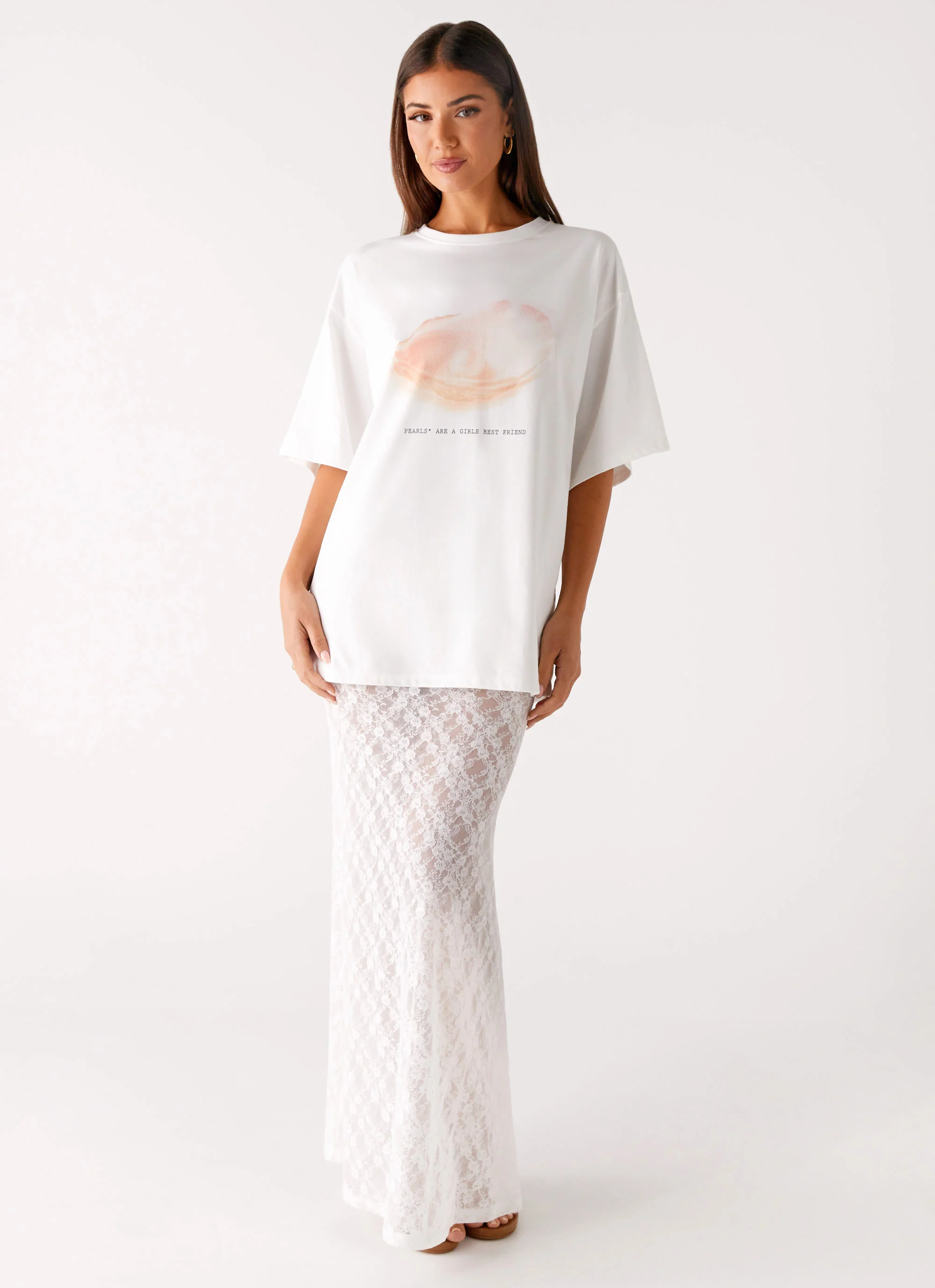 Pearl Oversized Tee - White - Image 3