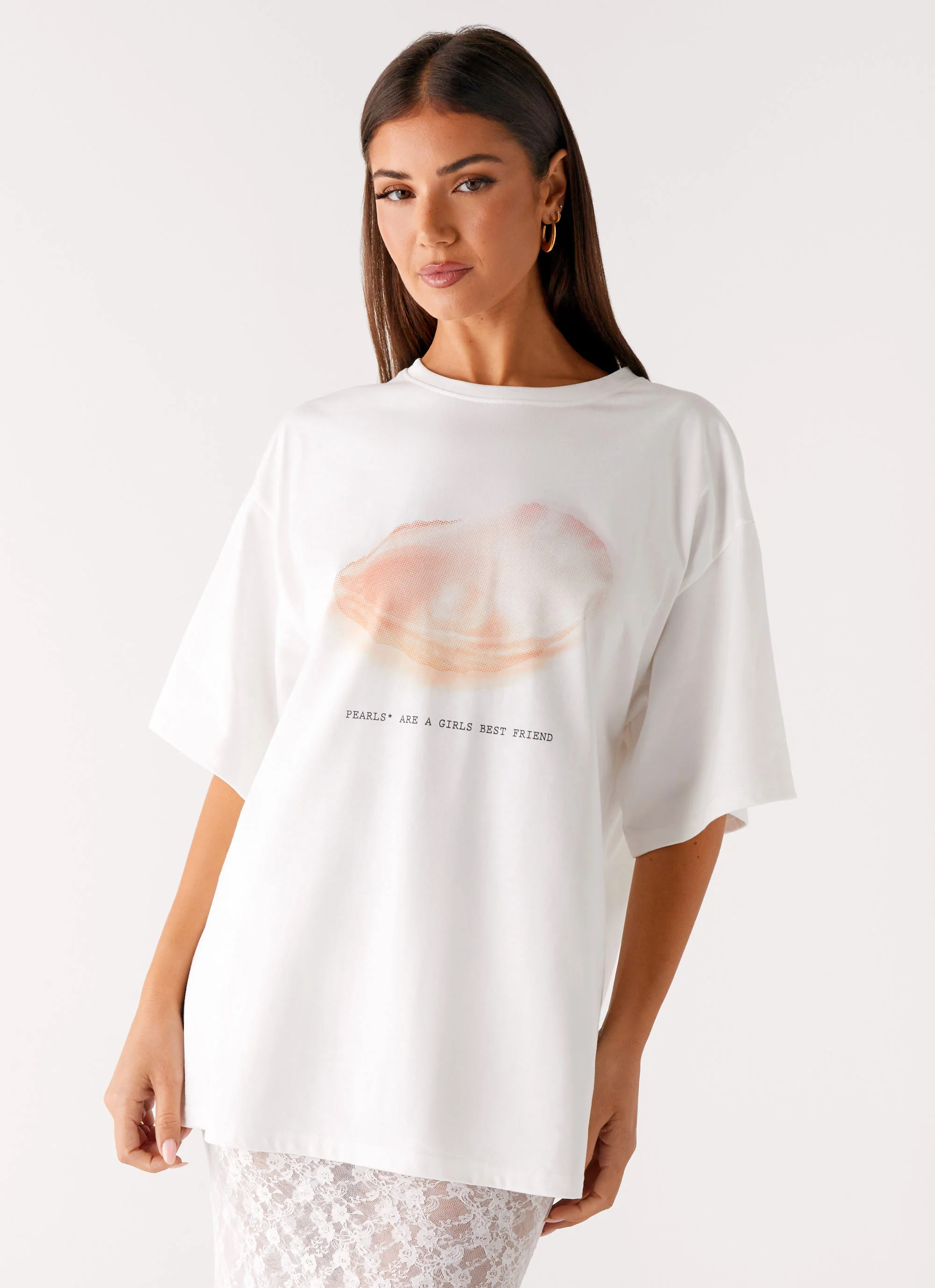 Pearl Oversized Tee - White - Image 6