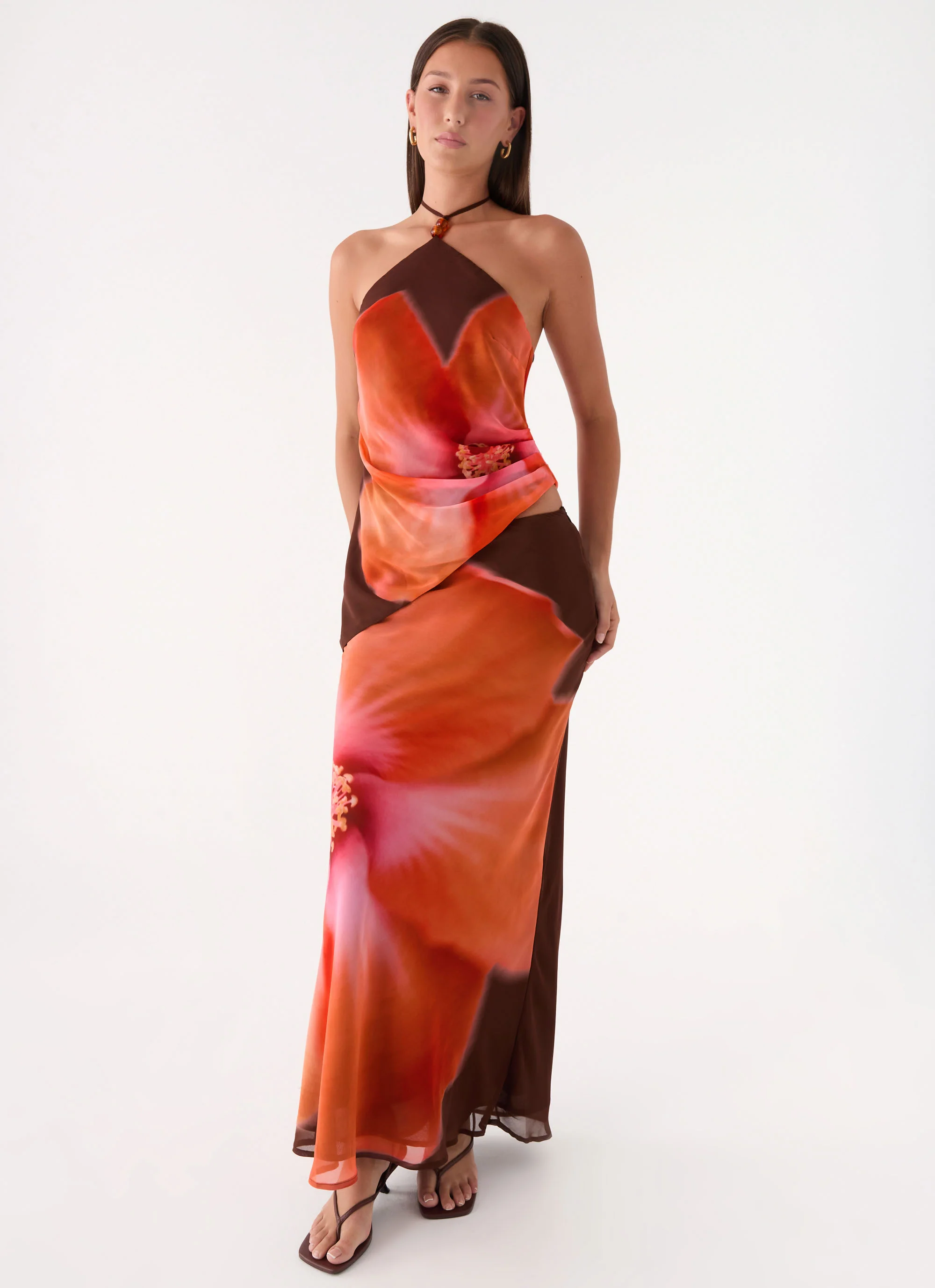 Plot Twist Maxi Skirt - Chocolate Blossom - Image 5