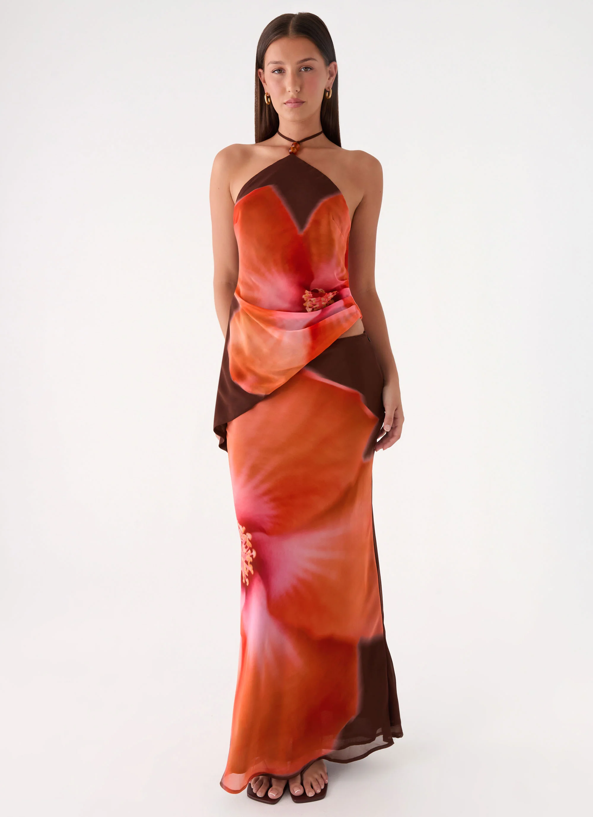 Plot Twist Maxi Skirt - Chocolate Blossom - Image 7