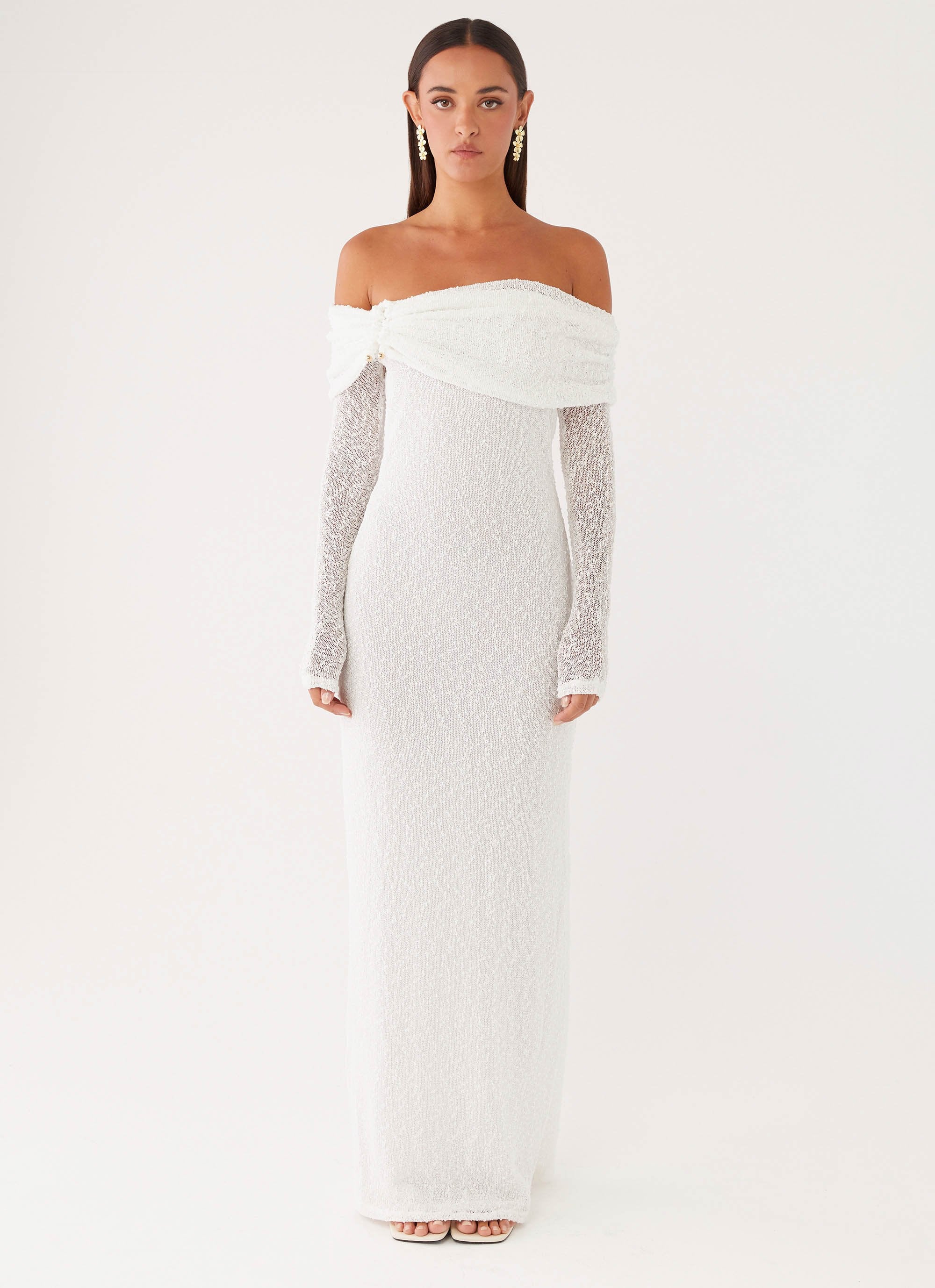 Pollyanna Knit Hardware Maxi Dress - Ivory - Image 3