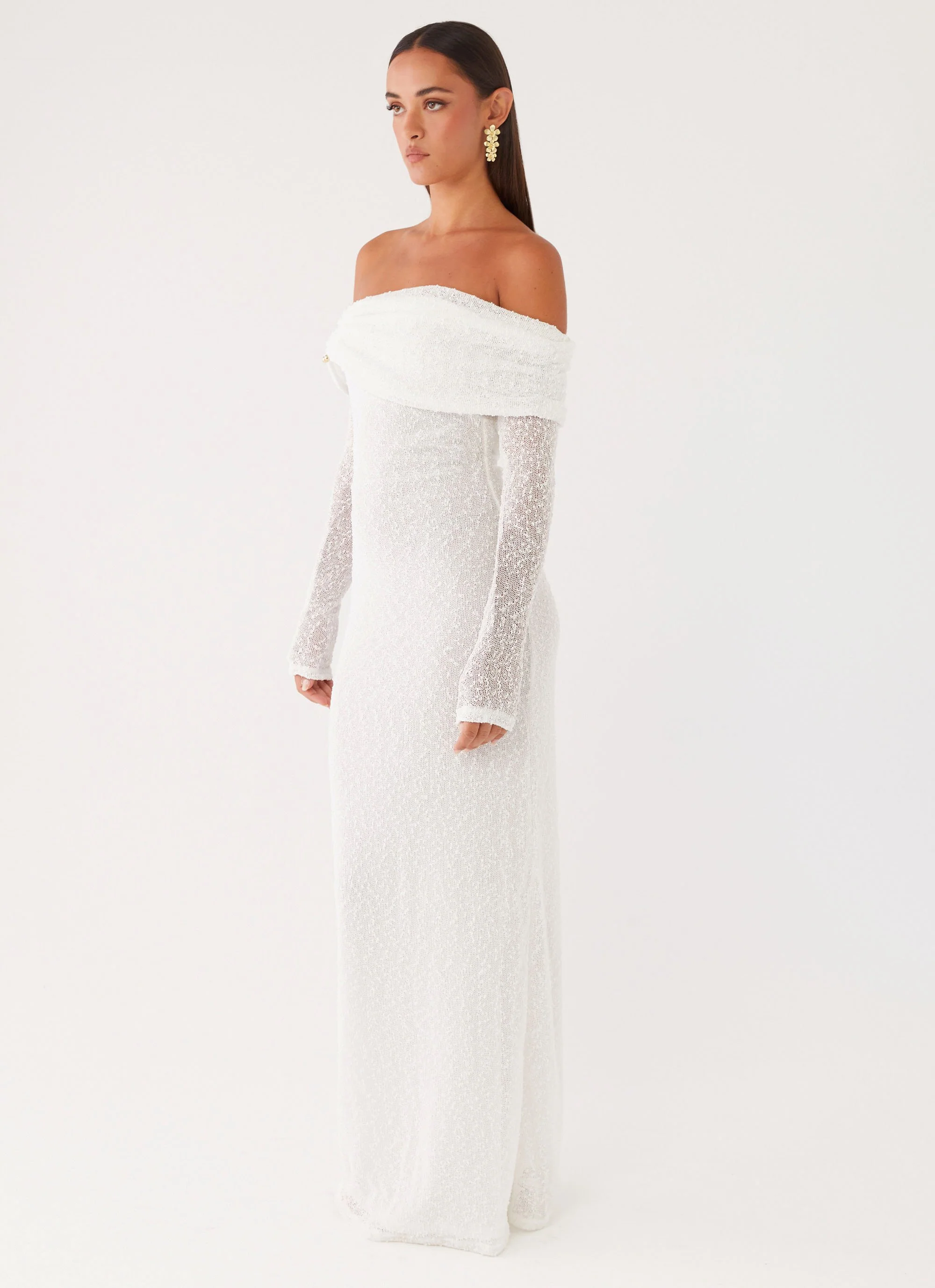 Pollyanna Knit Hardware Maxi Dress - Ivory - Image 4