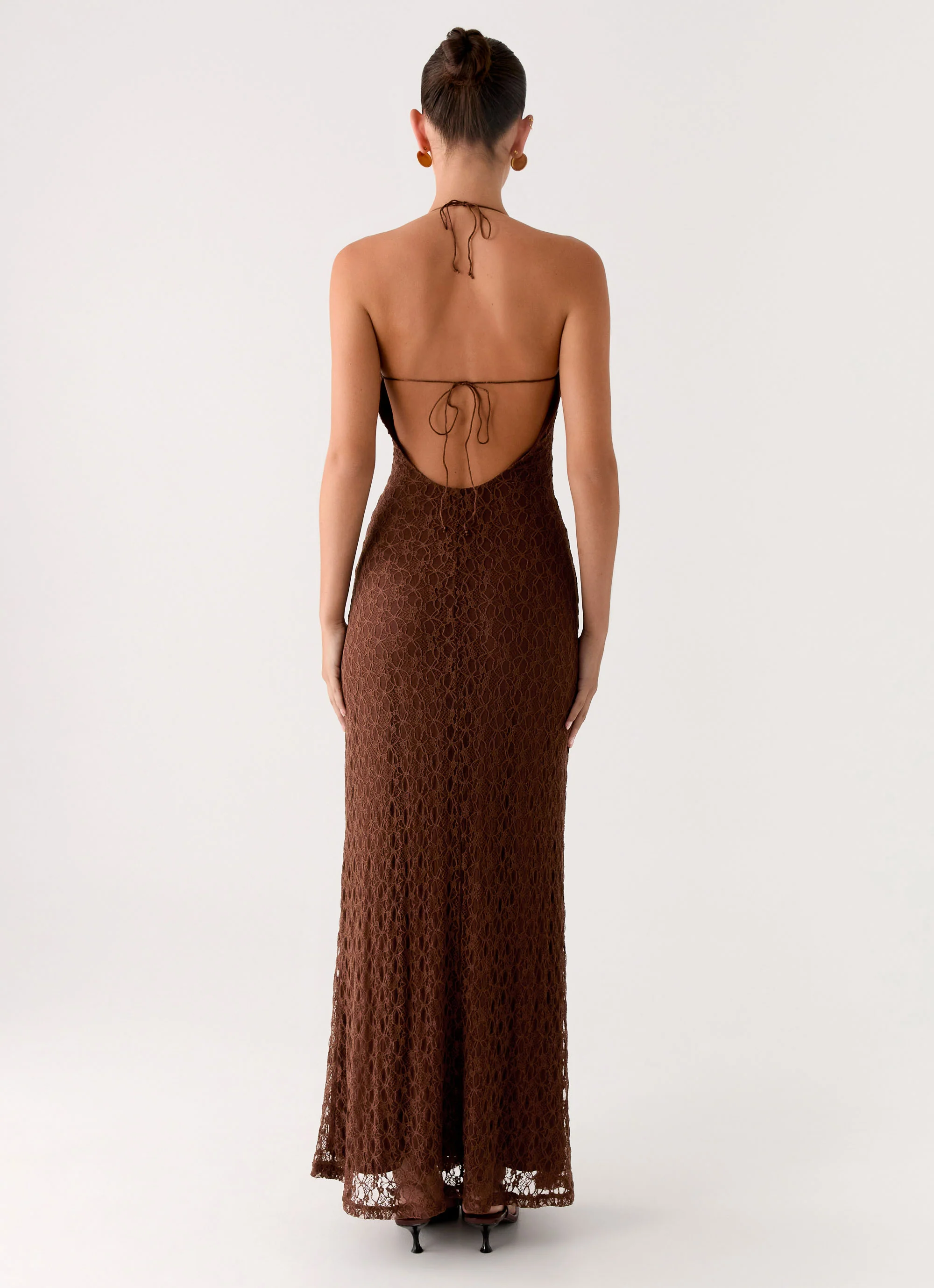 Promise Me Lace Maxi Dress - Chocolate - Image 3