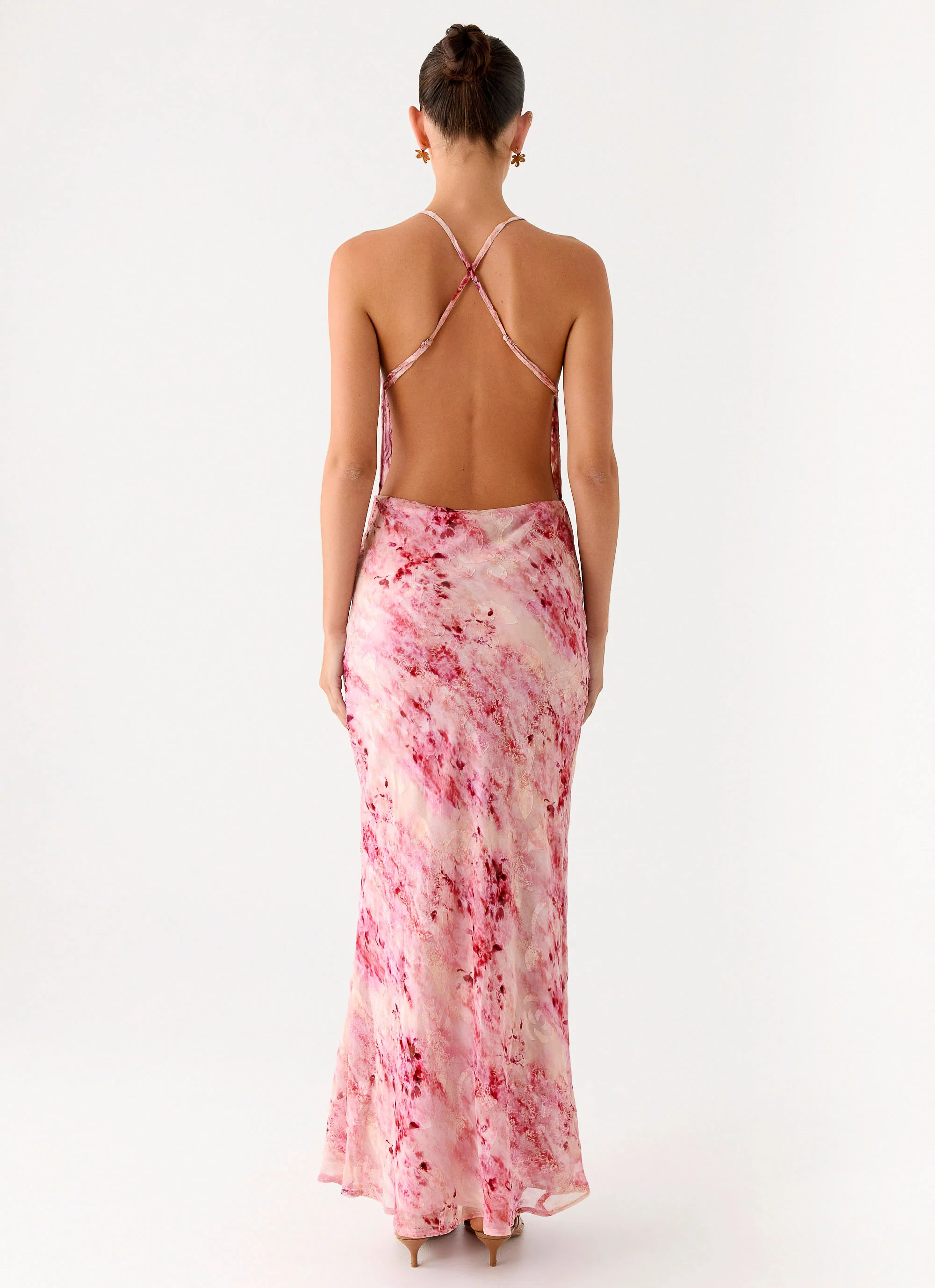 Pure Heart Cowl Maxi Dress - Pink - Image 7