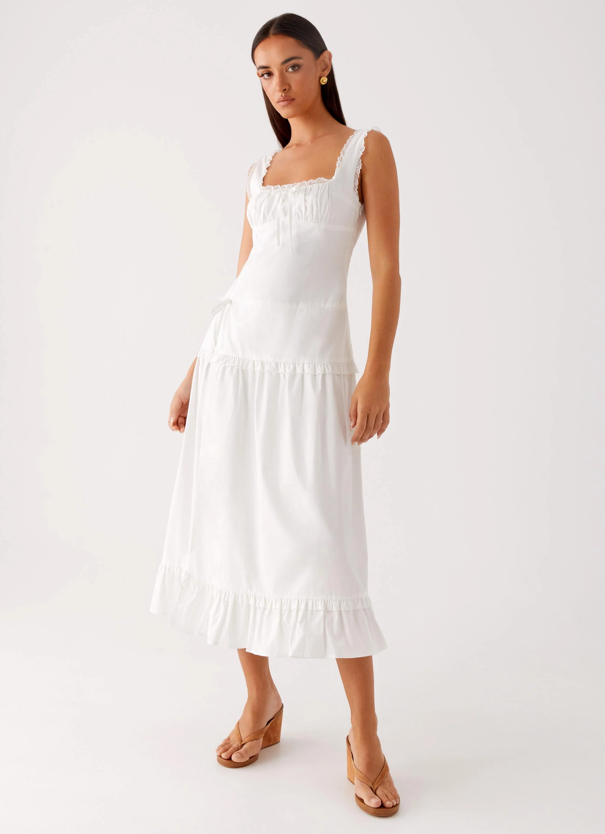 Quinn Midi Dress - White - Image 4