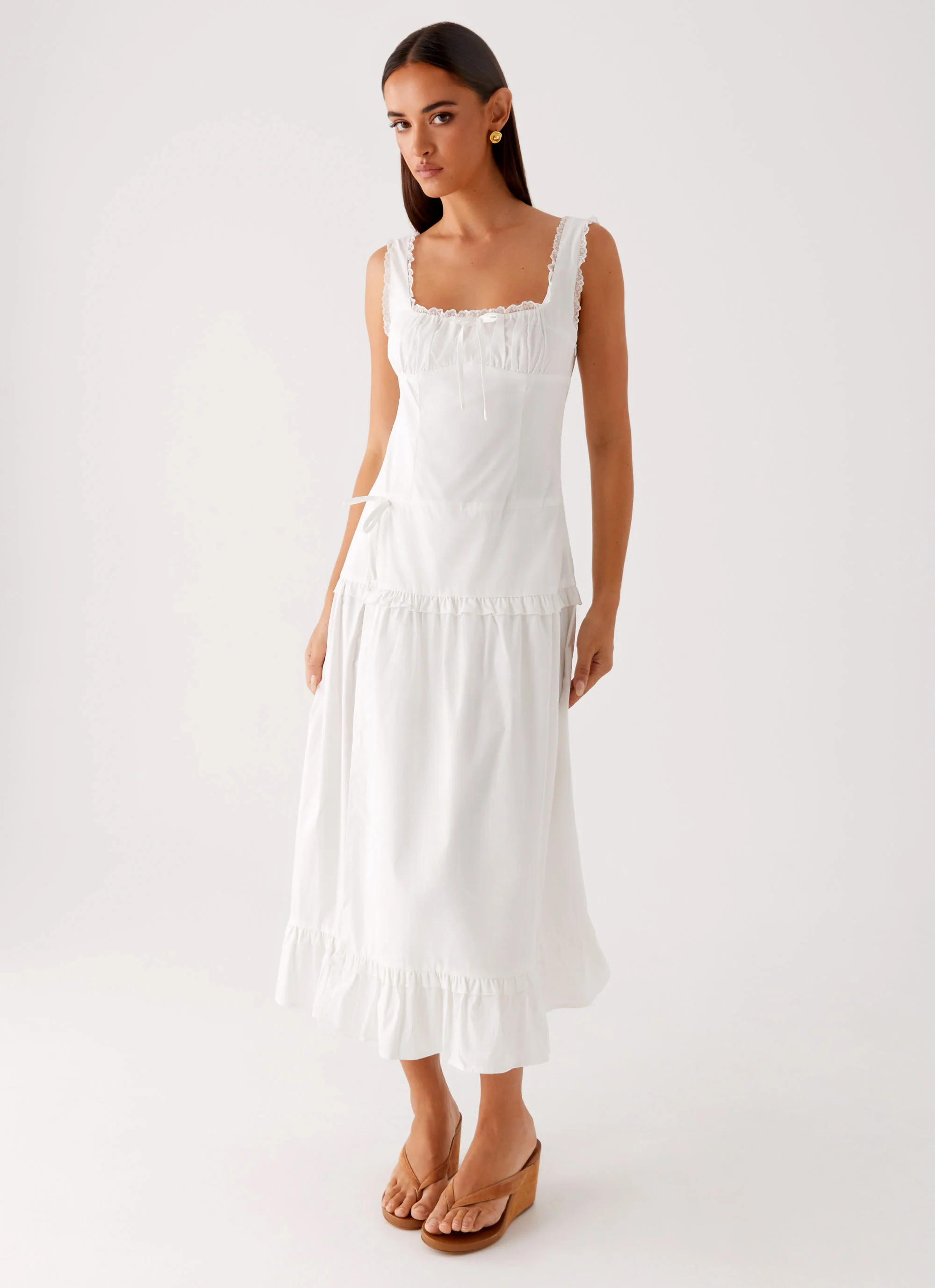 Quinn Midi Dress - White - Image 5