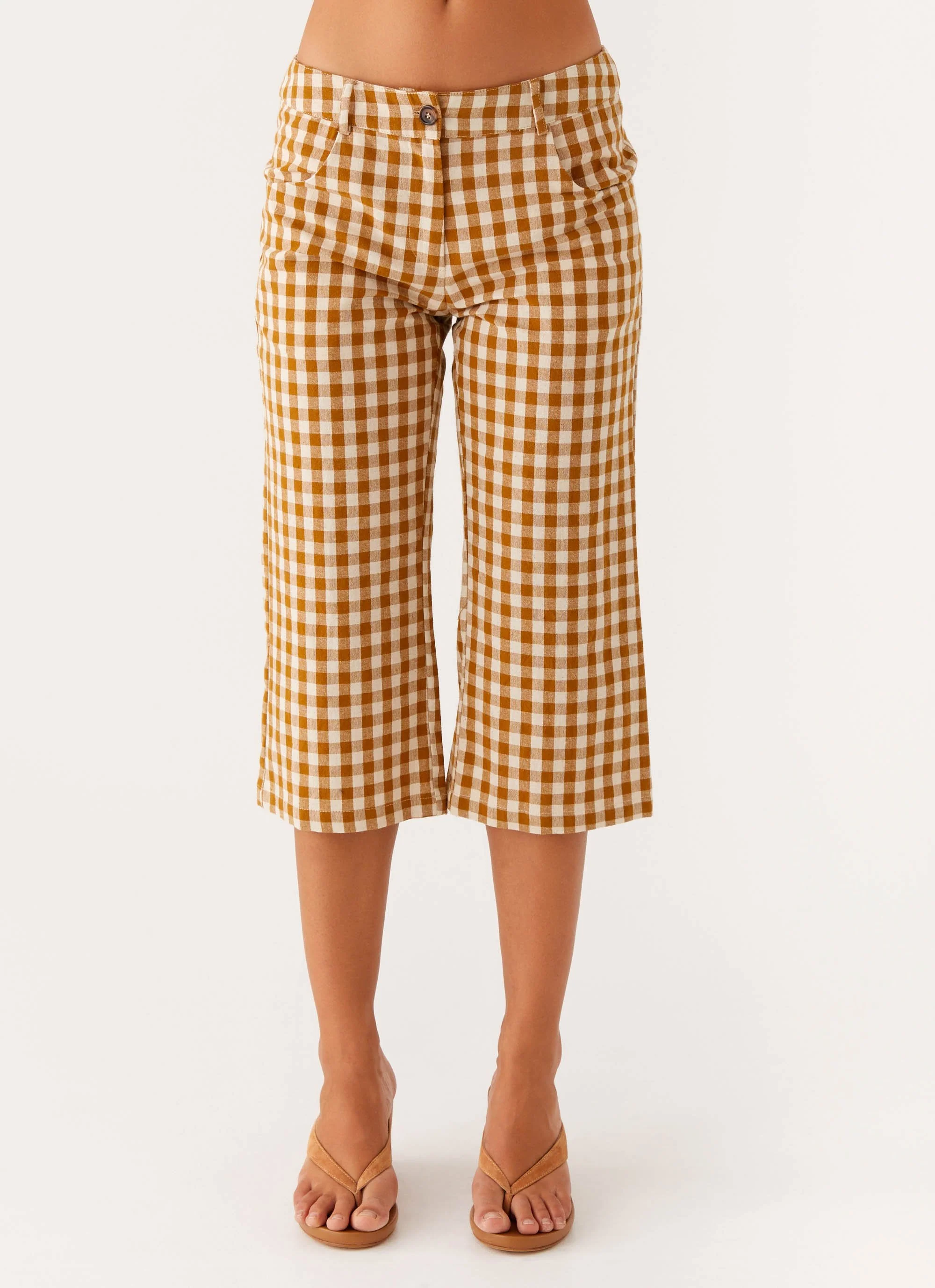 Radley Capri Pants - Brown Gingham - Image 4