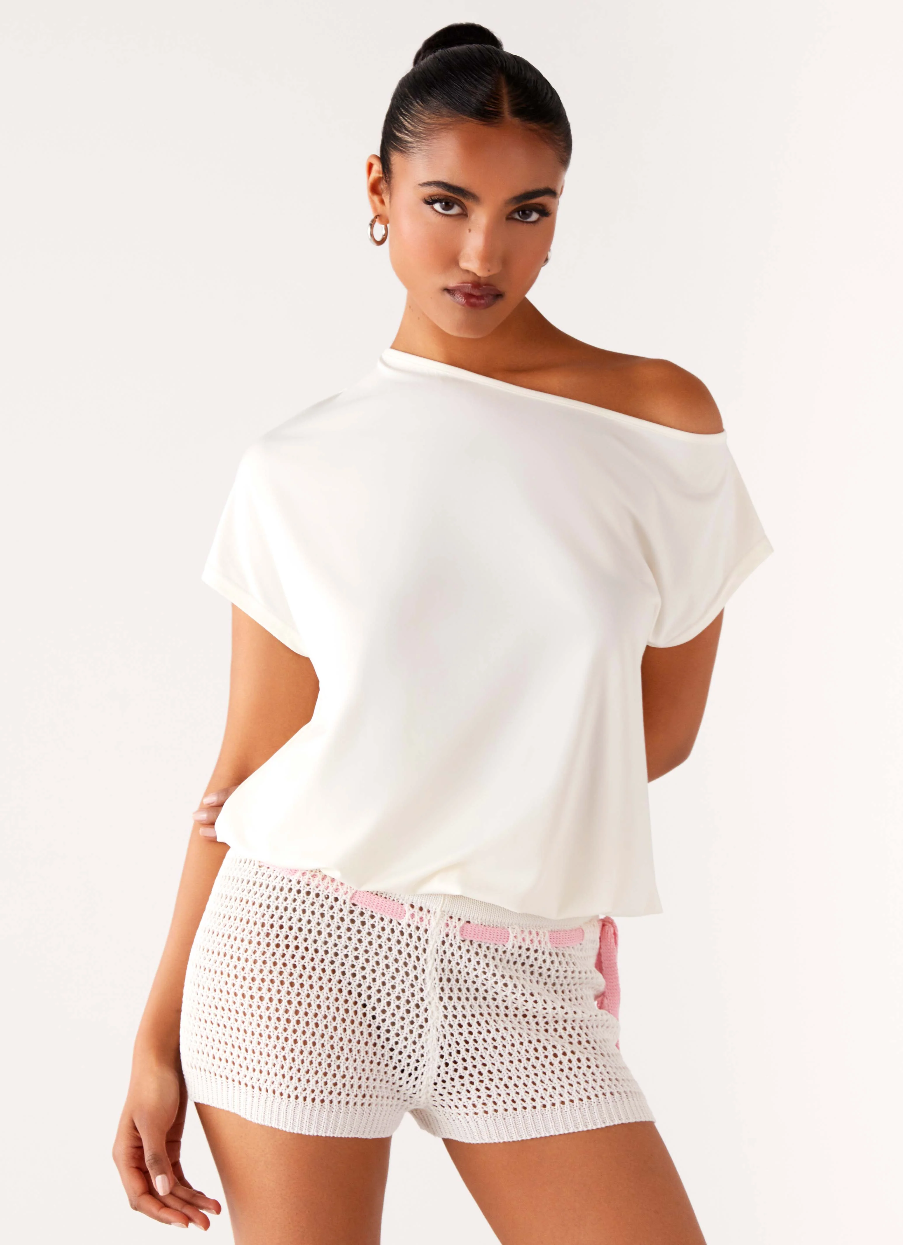 Raeni Off Shoulder Top - Ivory - Image 2