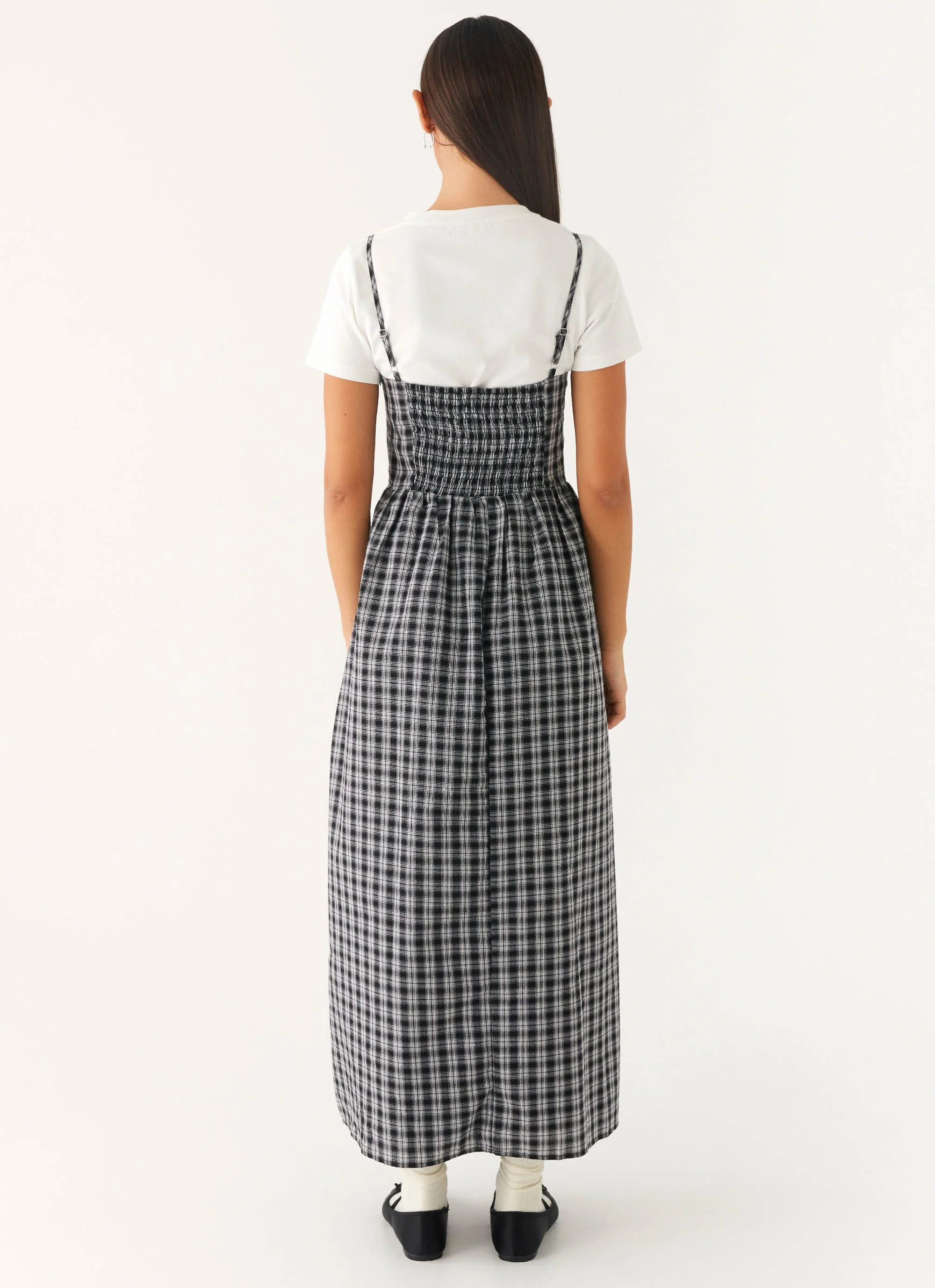 Ramsey Midi Dress - White Black Check - Image 4