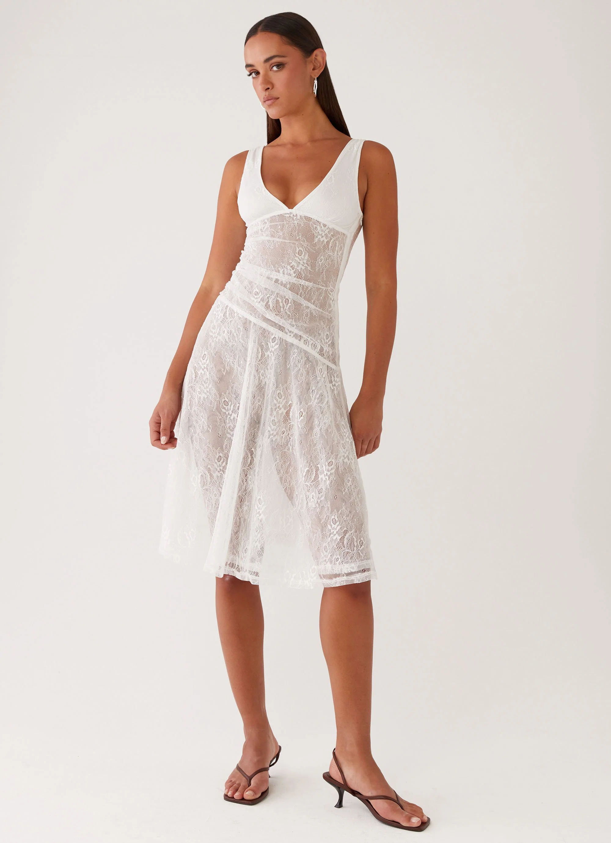 Remember Me Lace Midi Dress - White - Image 6