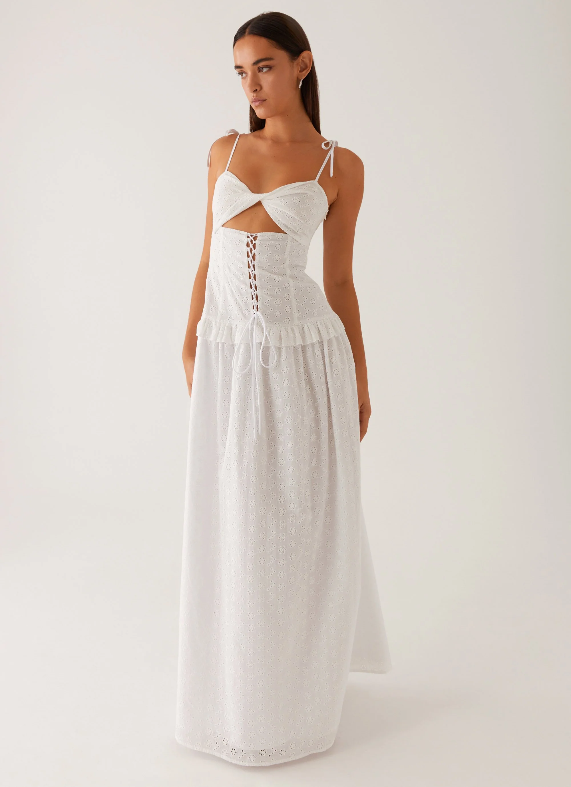 Reveria Twist Maxi Dress - Ivory - Image 5