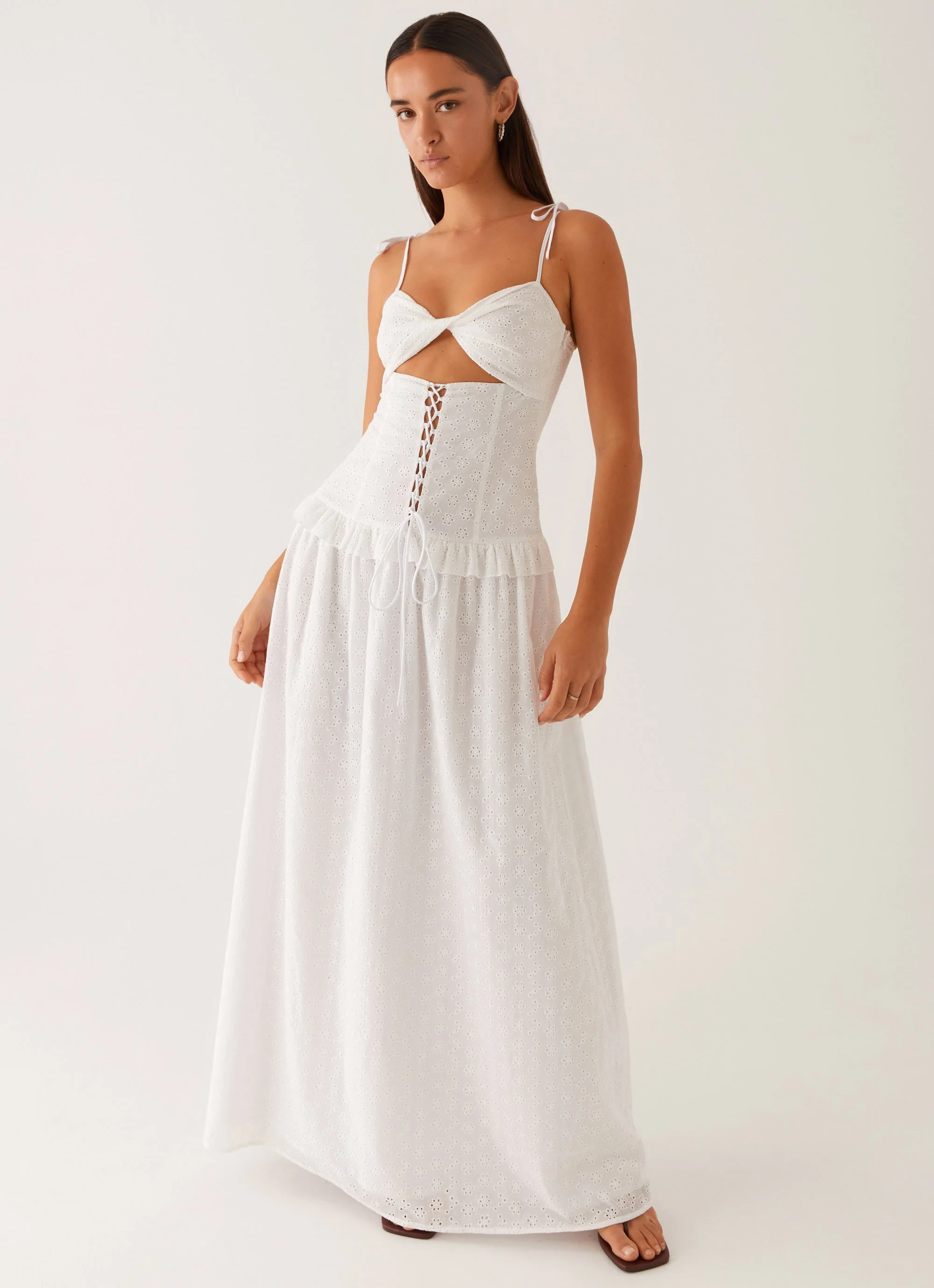 Reveria Twist Maxi Dress - Ivory - Image 6