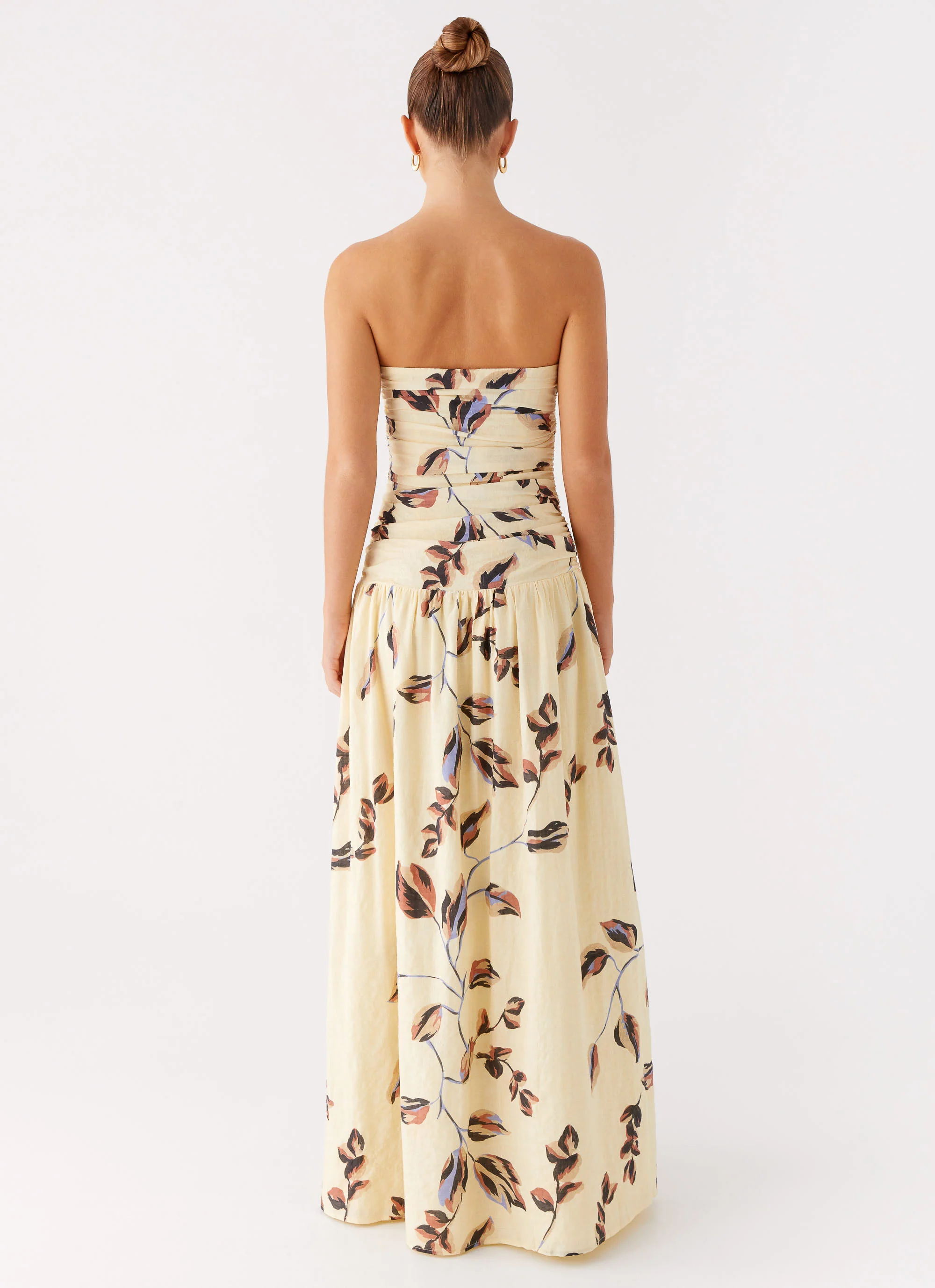 Rhea Ruched Maxi Dress - Buttercream Bliss - Image 3