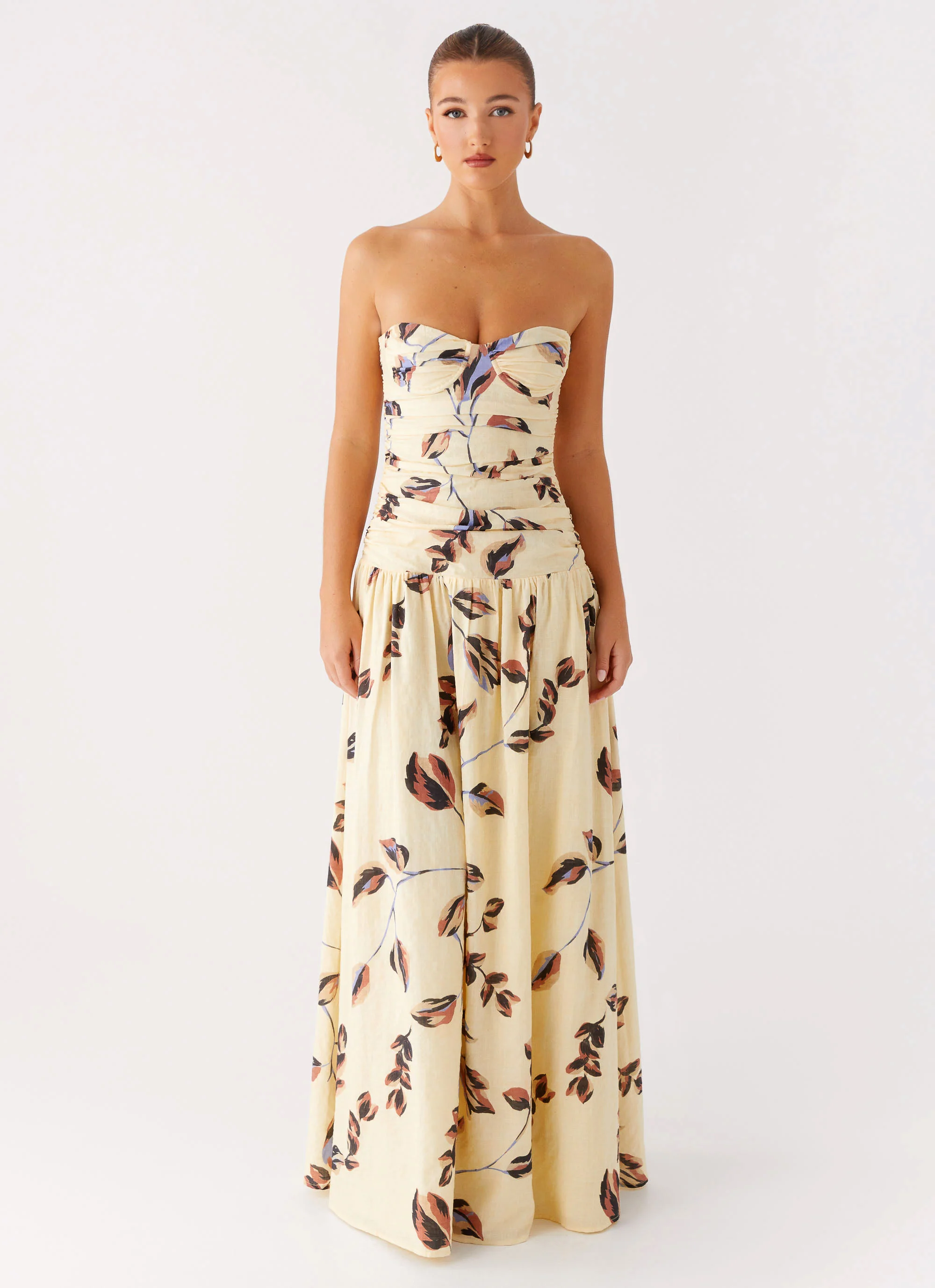 Rhea Ruched Maxi Dress - Buttercream Bliss - Image 6