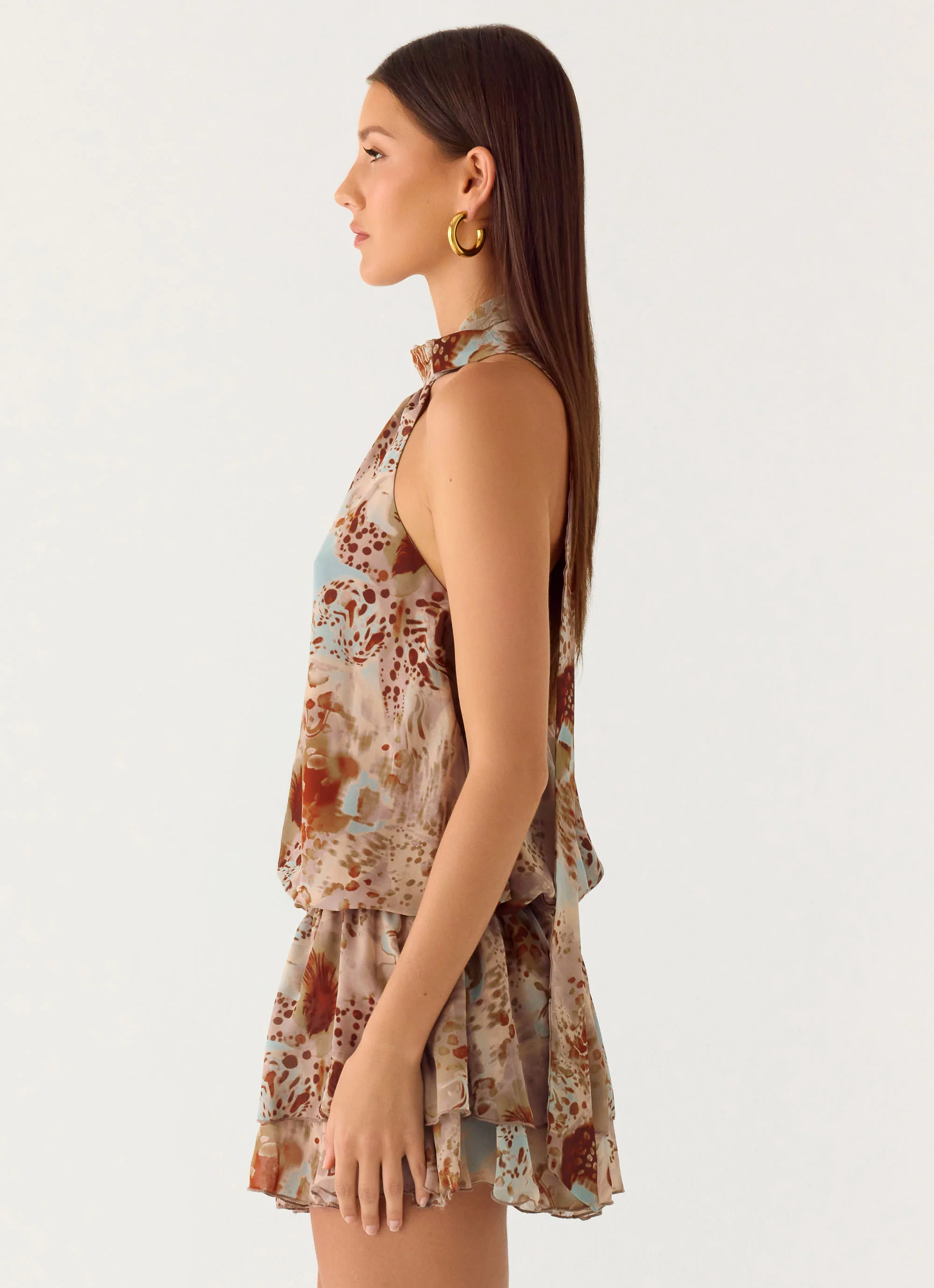 Rhodanthe Drop Waist Mini Dress - Desert Blur - Image 2