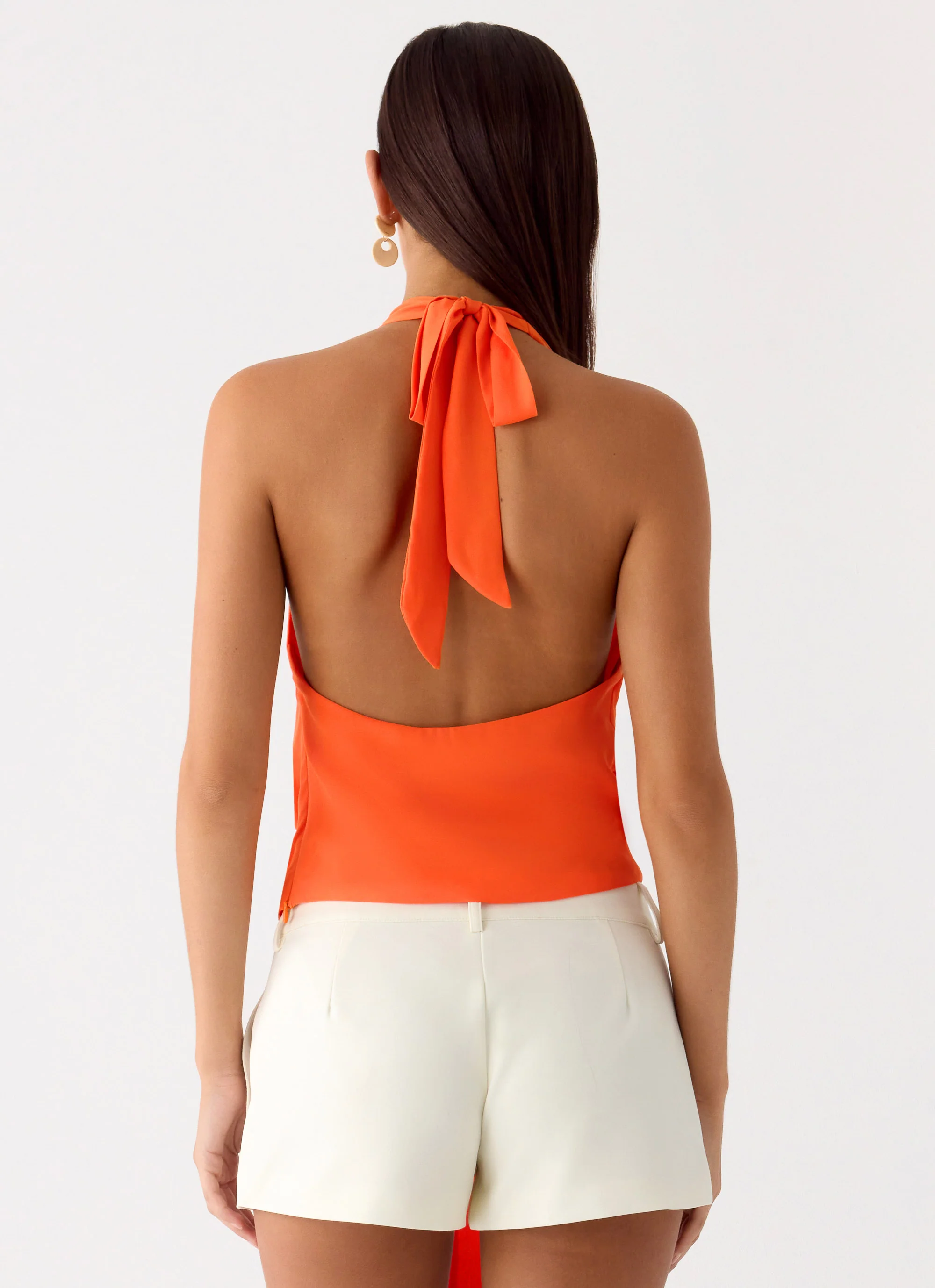 Right Back Halter Top - Orange - Image 2