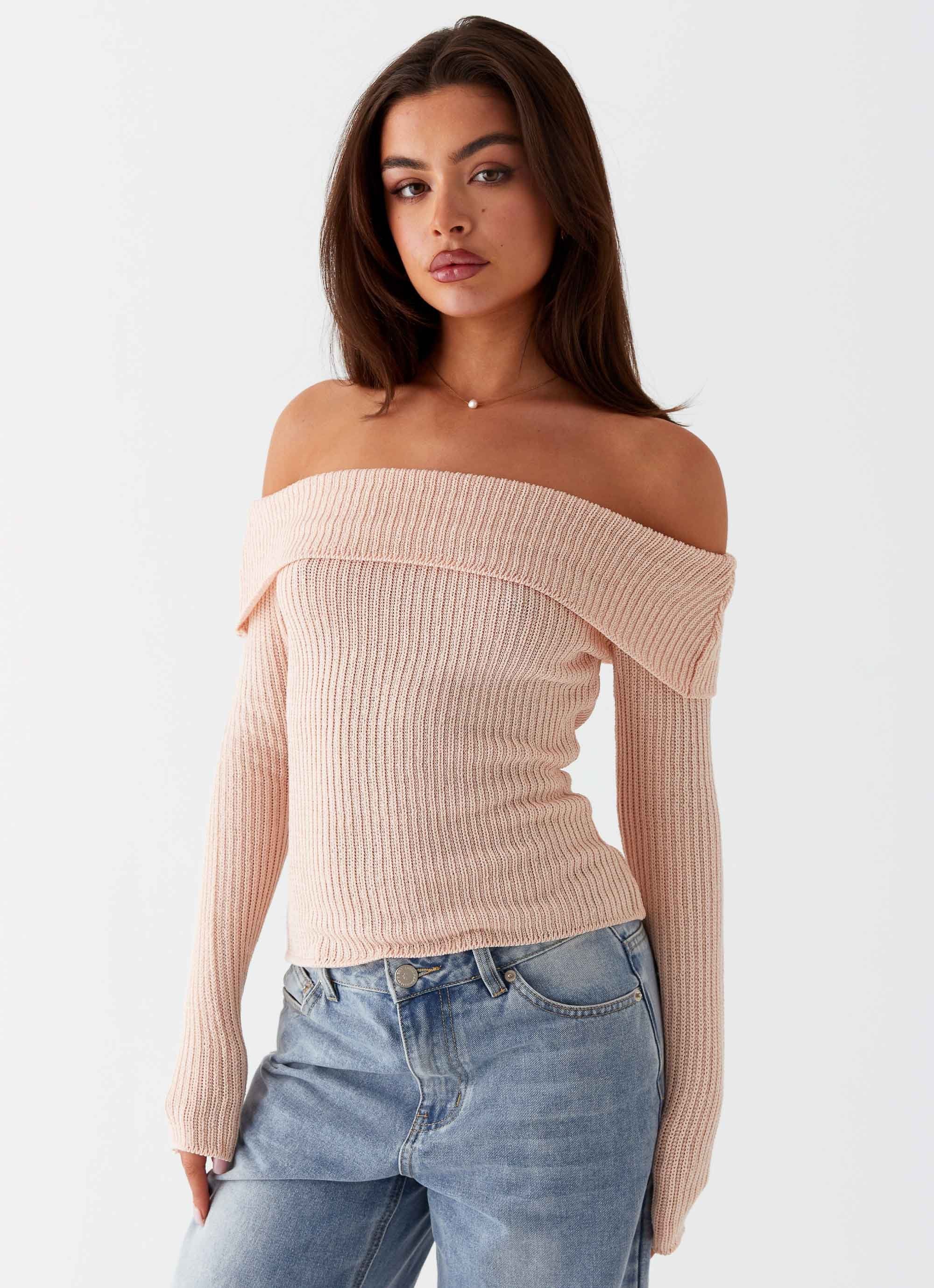Rina Long Sleeve Knit Top - Blush - Image 2