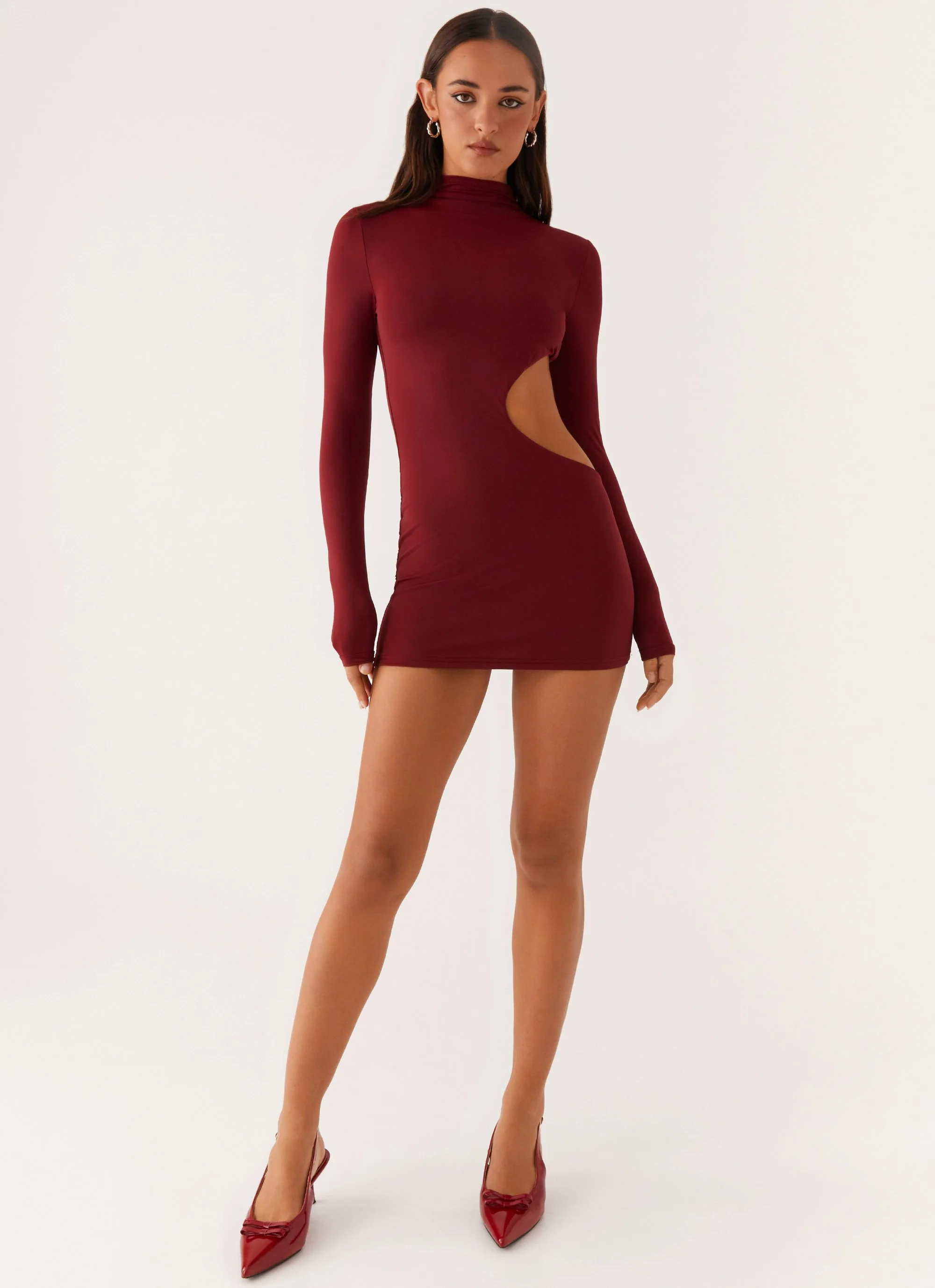 Rora Cut Out Mini Dress - Mulberry - Image 5