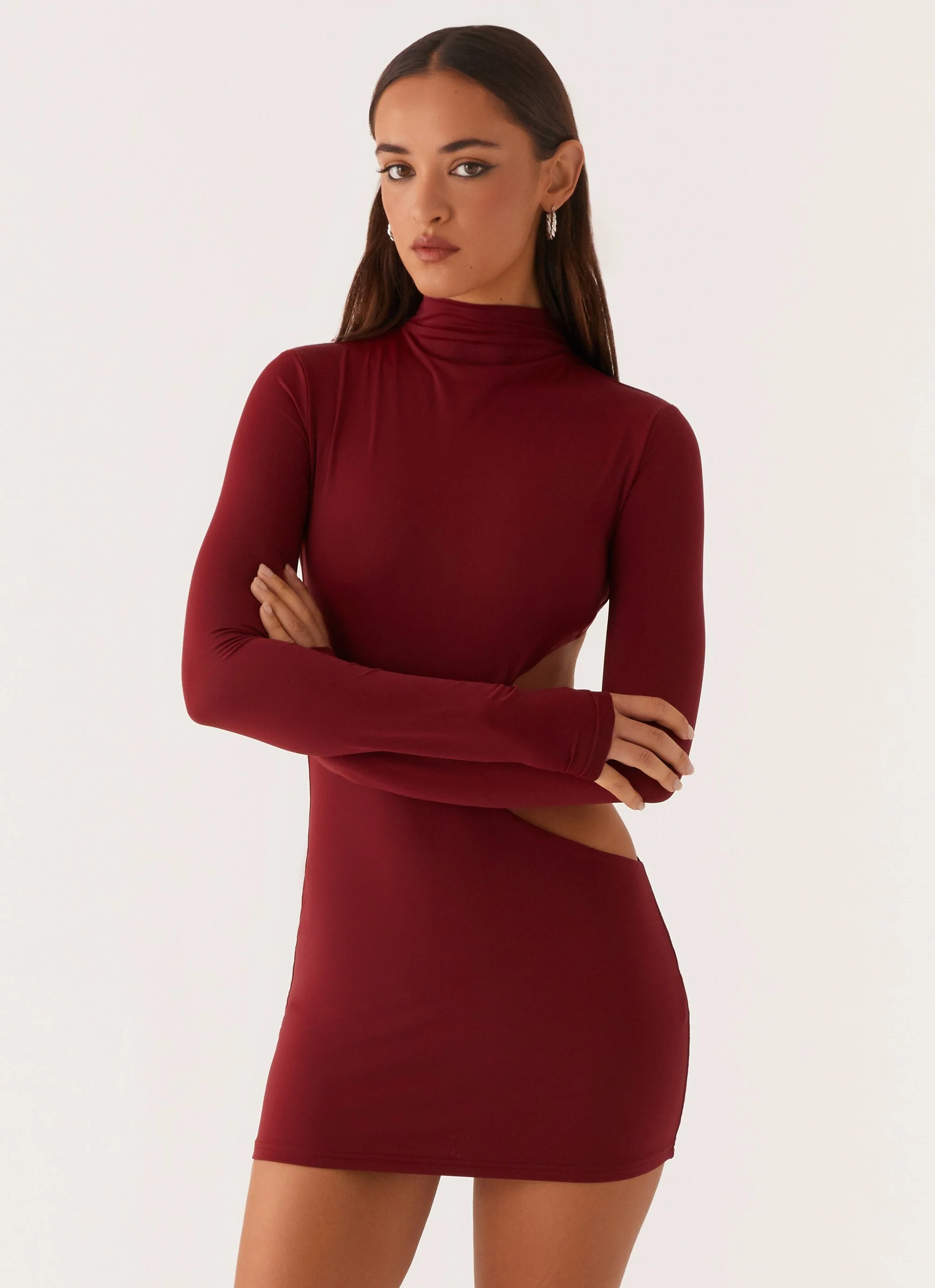 Rora Cut Out Mini Dress - Mulberry - Image 6