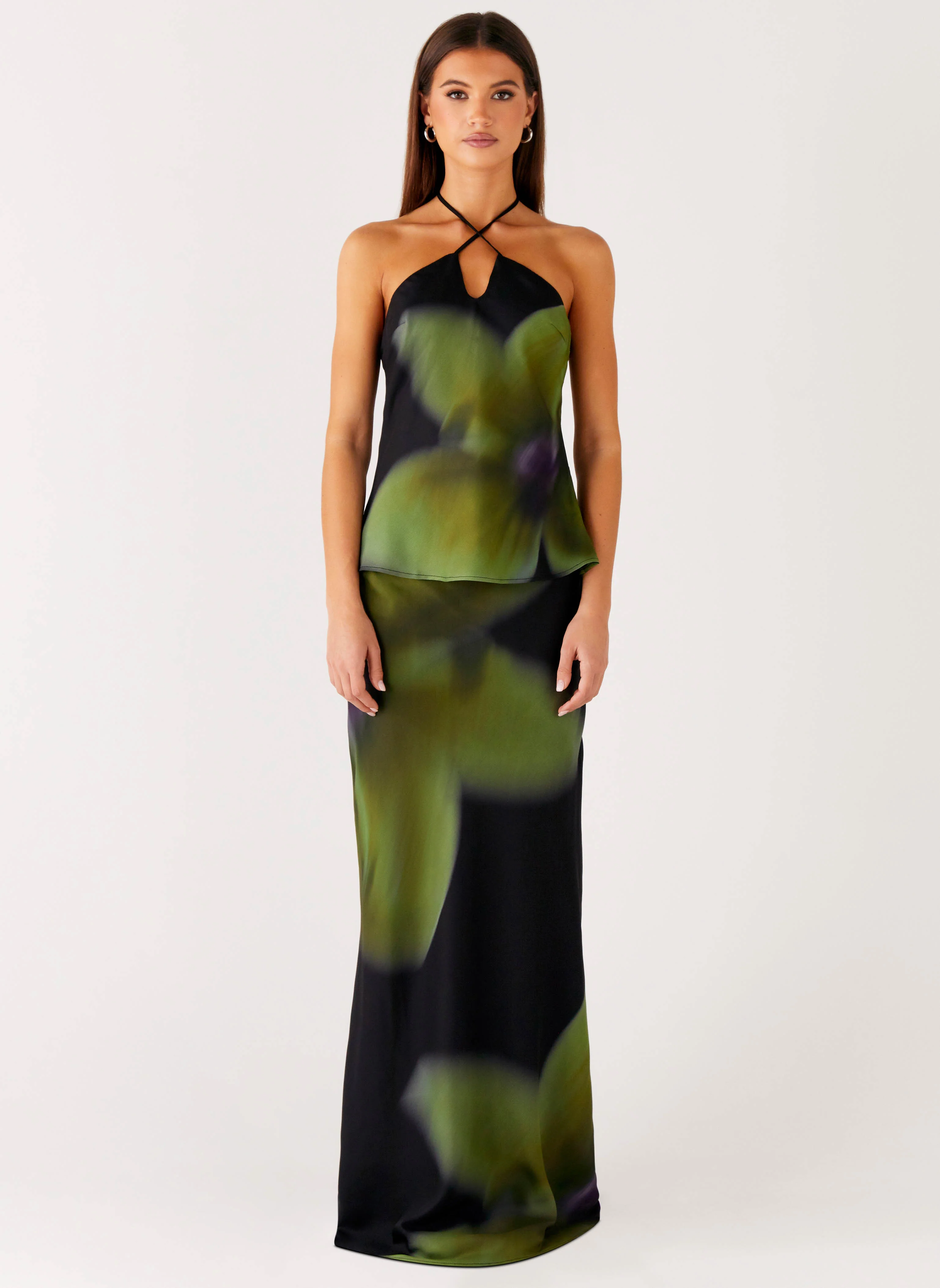 Rosetta Maxi Skirt - Lime Flower - Image 5