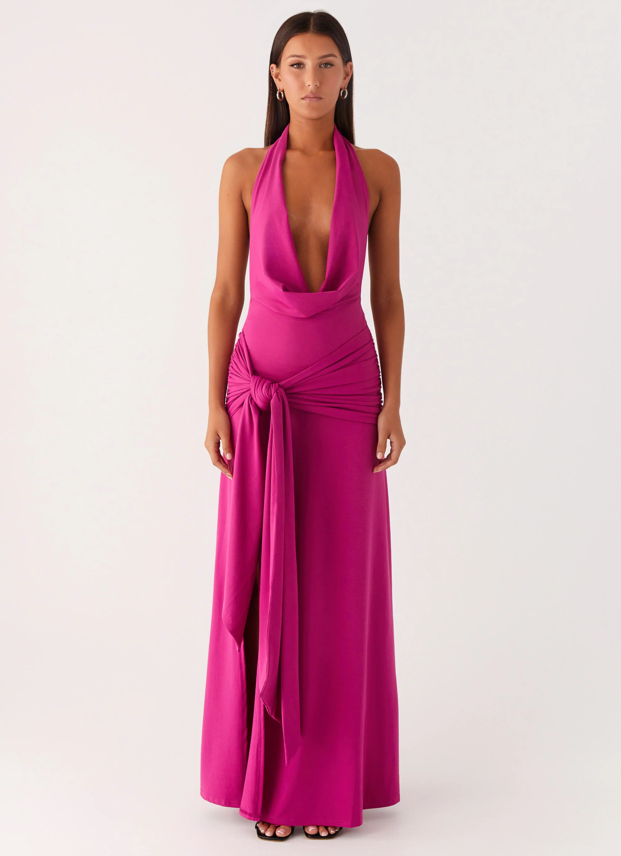 Rowan Ray Cowl Maxi Dress - Fuchsia - Image 3