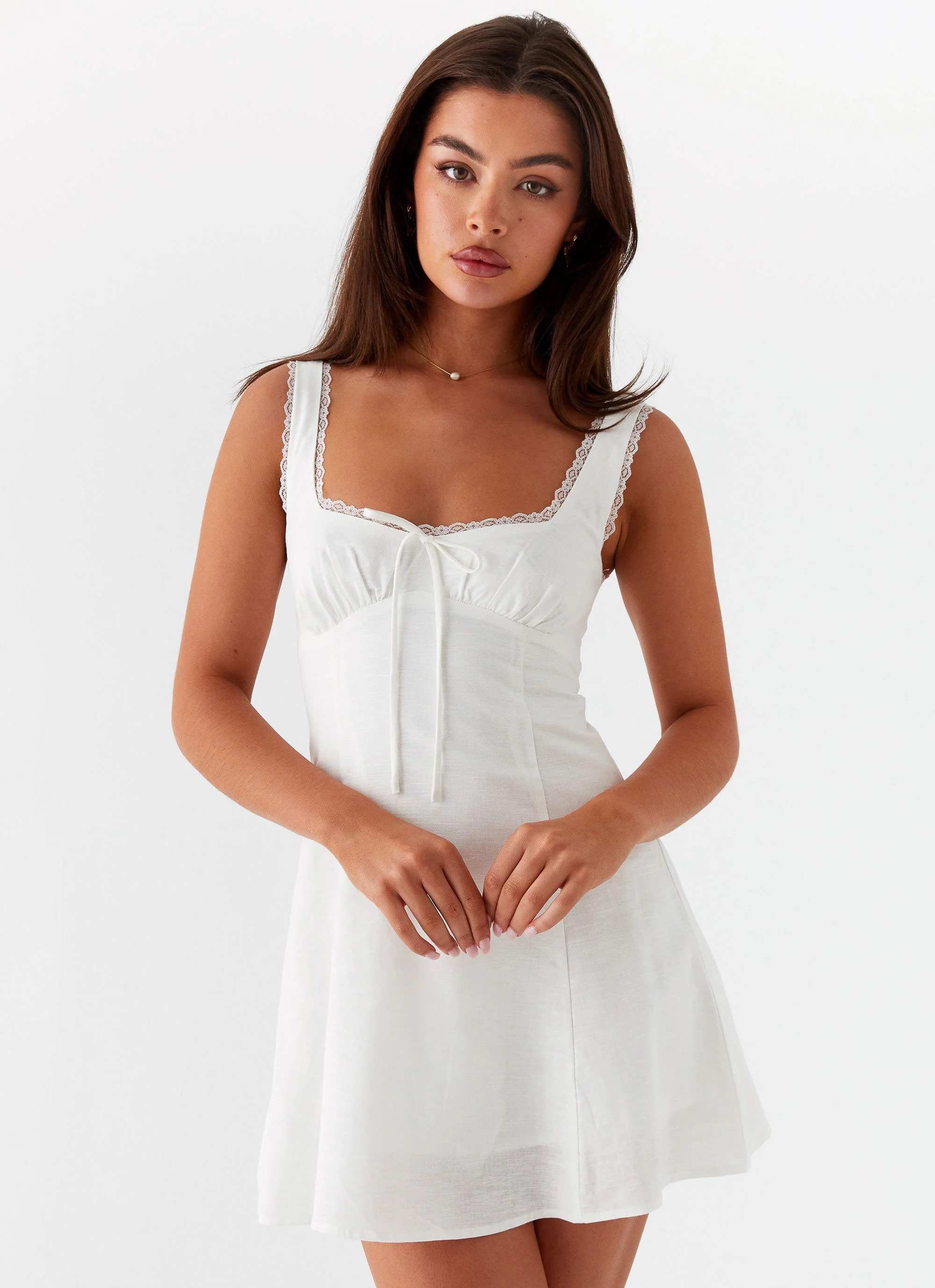 Rowena Mini Dress - White - Image 5