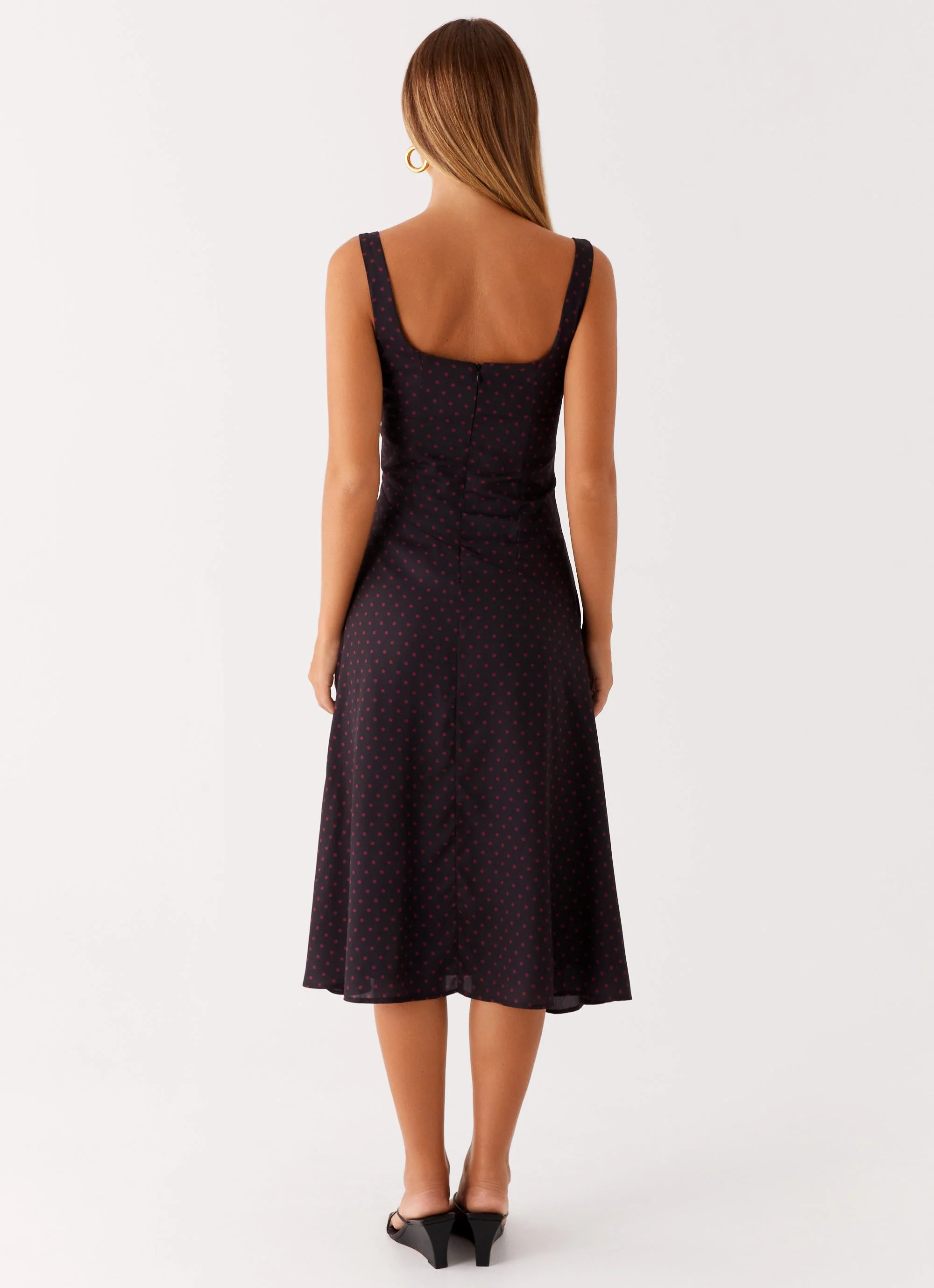 Rowyn Midi Dress - Black Polka Dot - Image 4