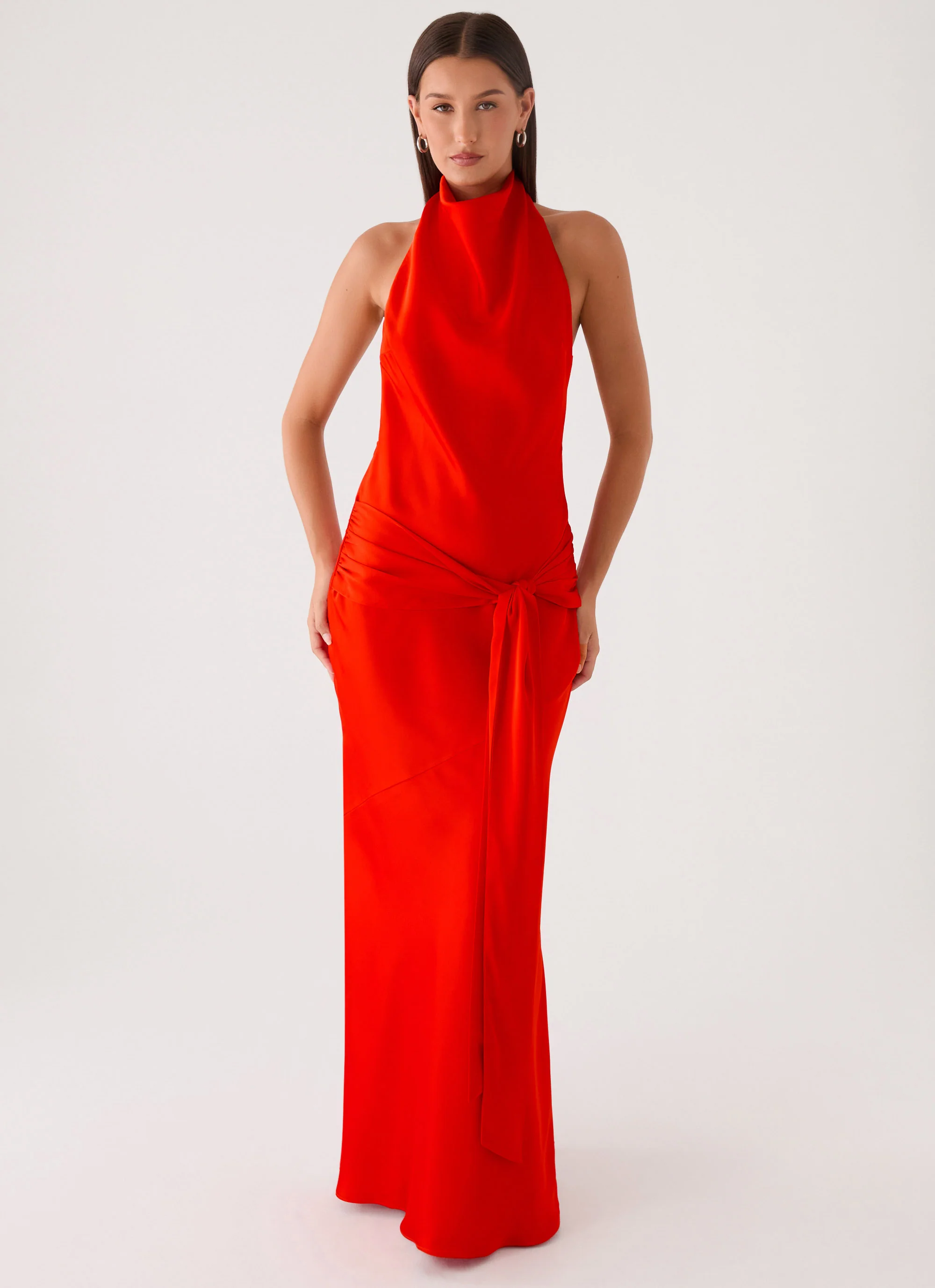 Rumina Sash Maxi Dress - Tangerine - Image 7
