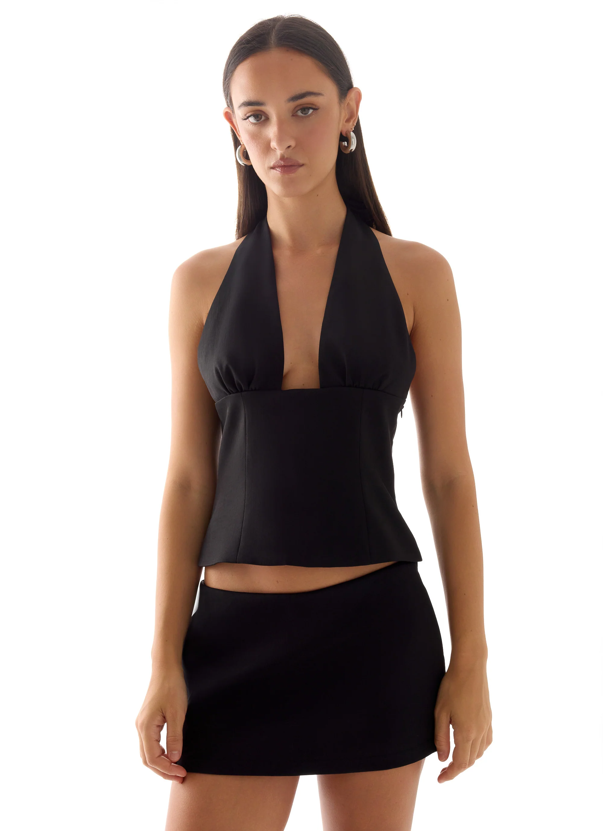Rushing Around Halter Top - Black - Image 6