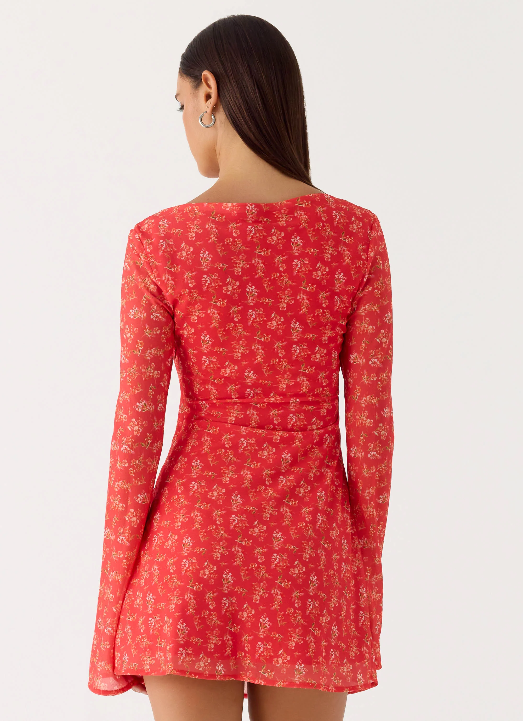 Sabella Mini Dress - Magenta Red Rose - Image 3