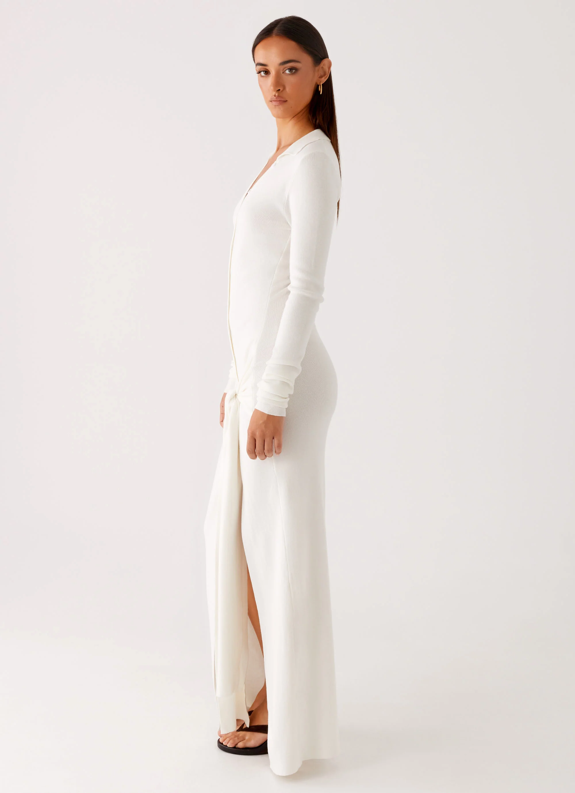 Sabetha Knit Maxi Dress - White - Image 2