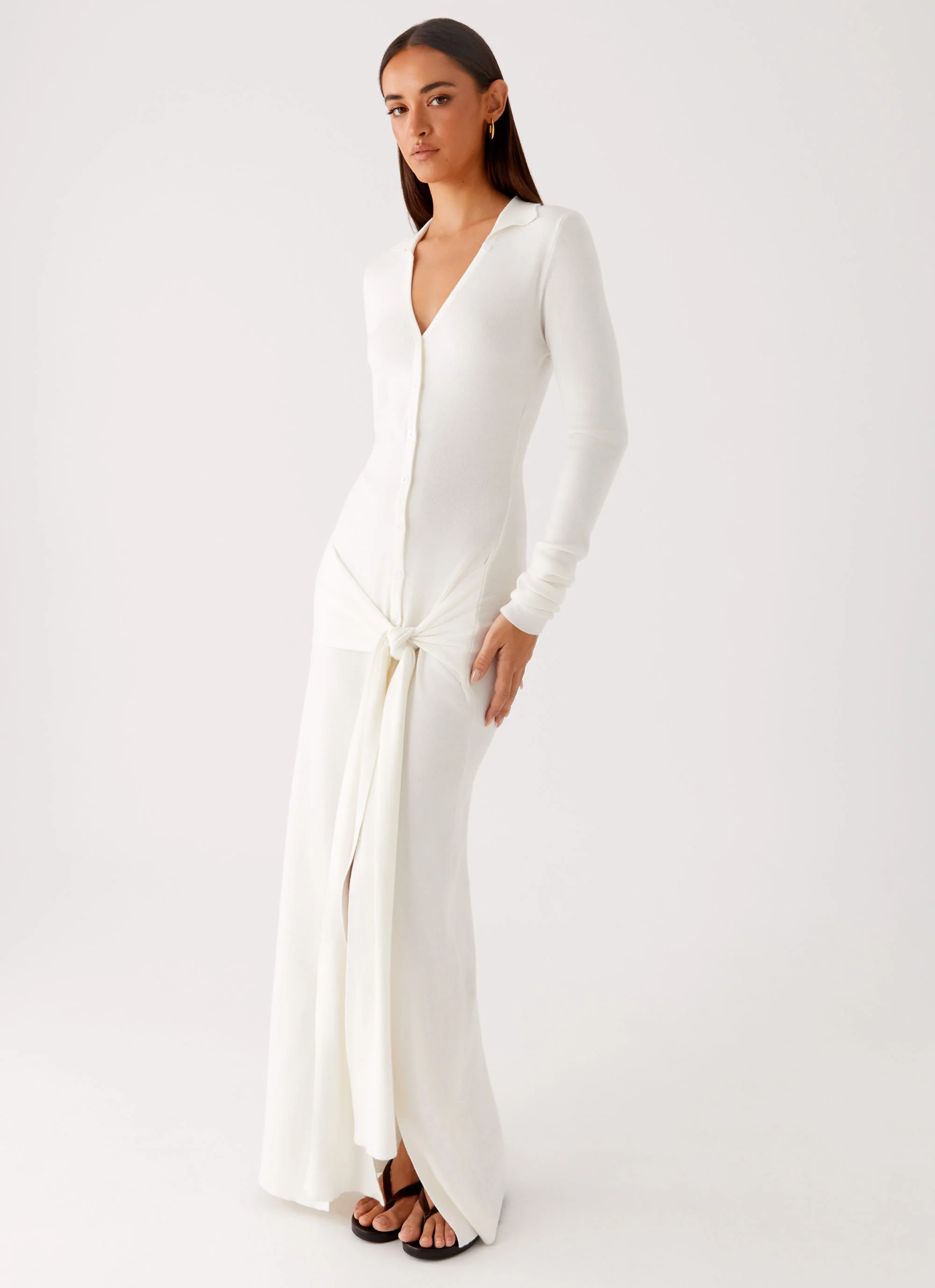 Sabetha Knit Maxi Dress - White - Image 6