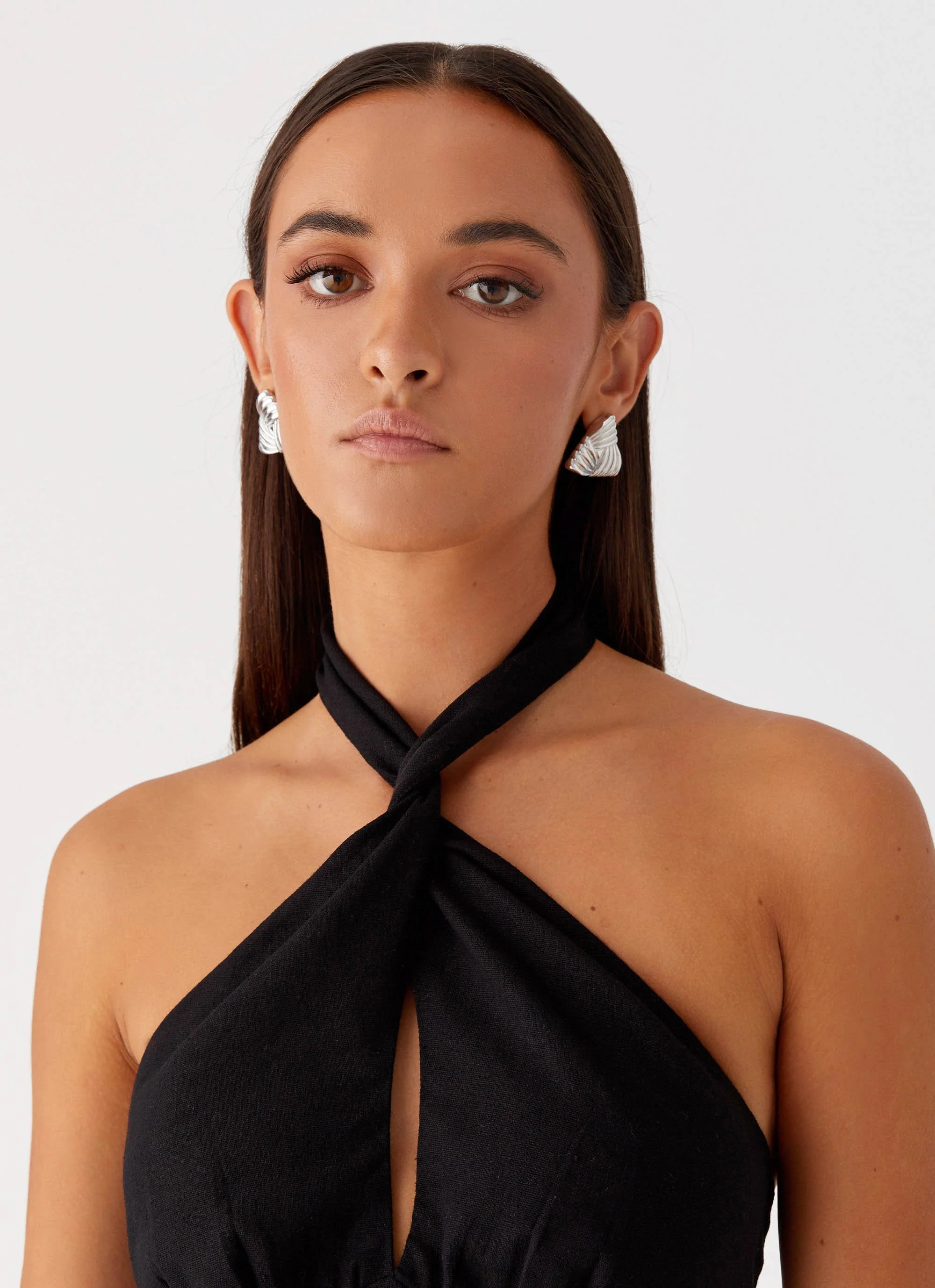 Sabine Linen Mini Dress - Black - Image 5