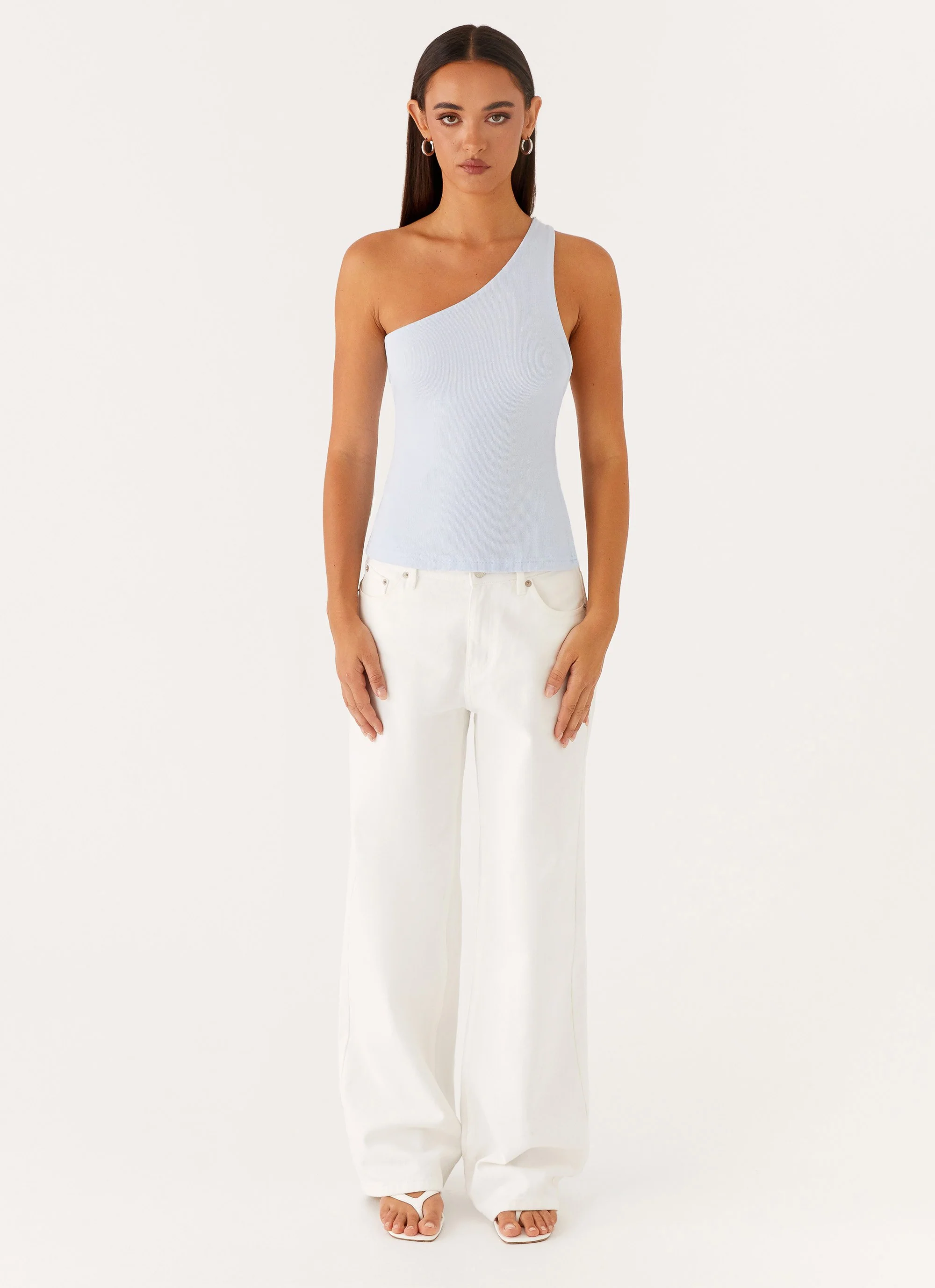 Safiya One Shoulder Top - Blue - Image 2