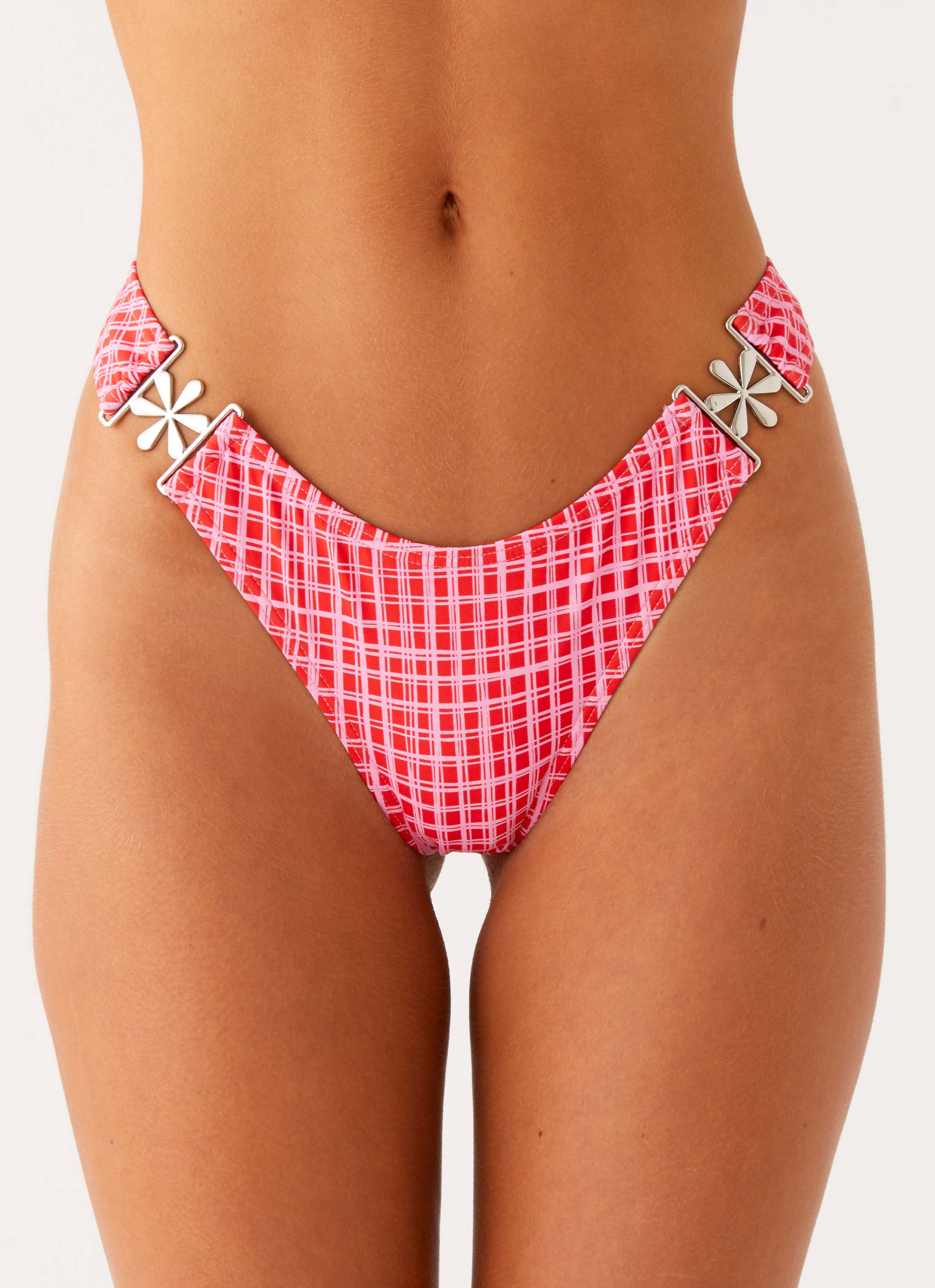 Saint Lucia Bikini Bottoms - Pink Check - Image 4
