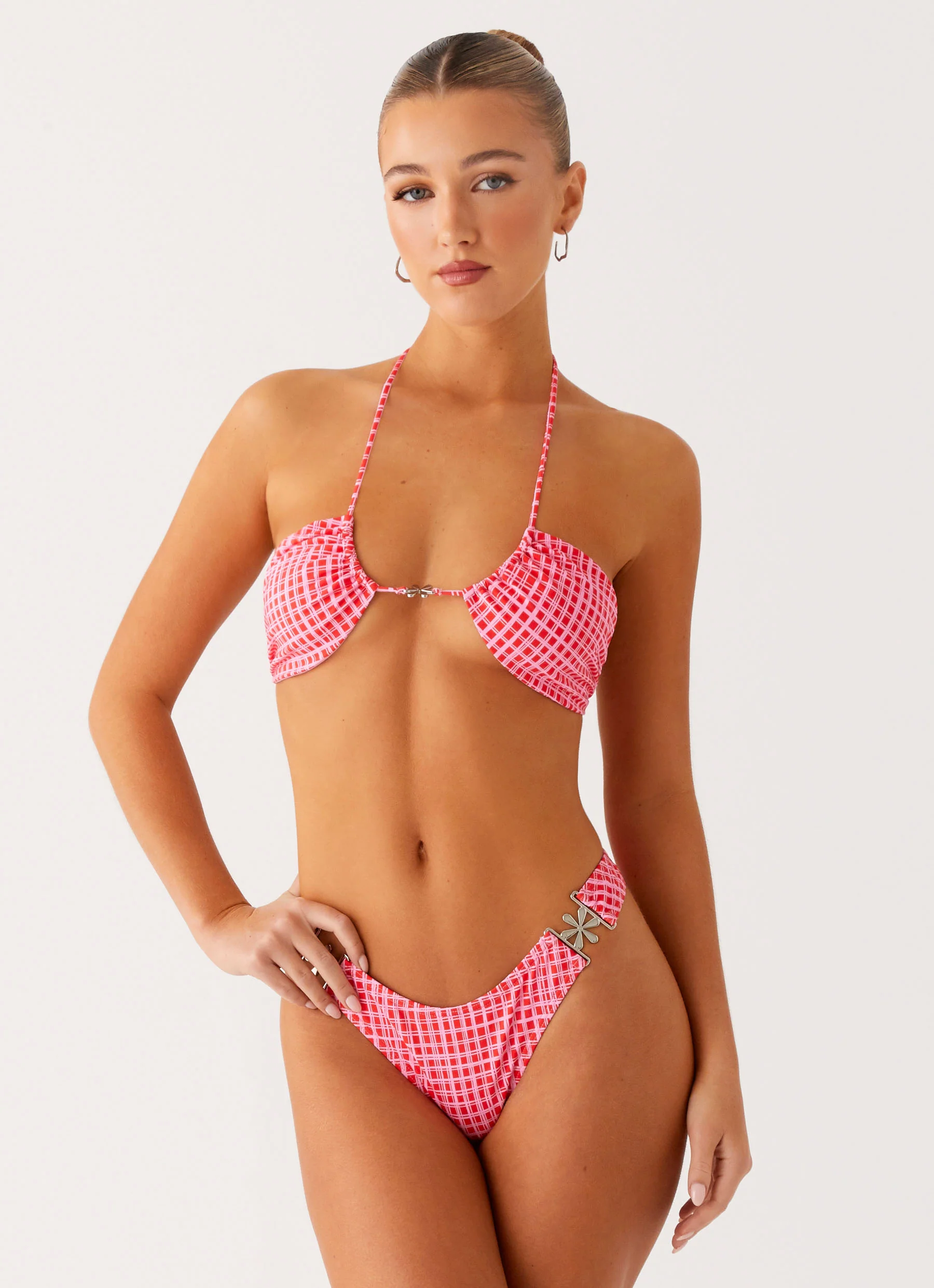 Saint Lucia Bikini Bottoms - Pink Check - Image 6