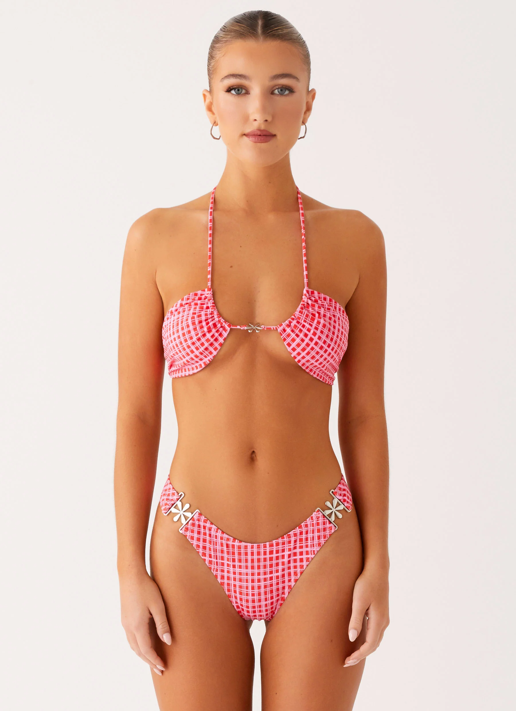 Saint Lucia Bikini Top - Pink Check - Image 2