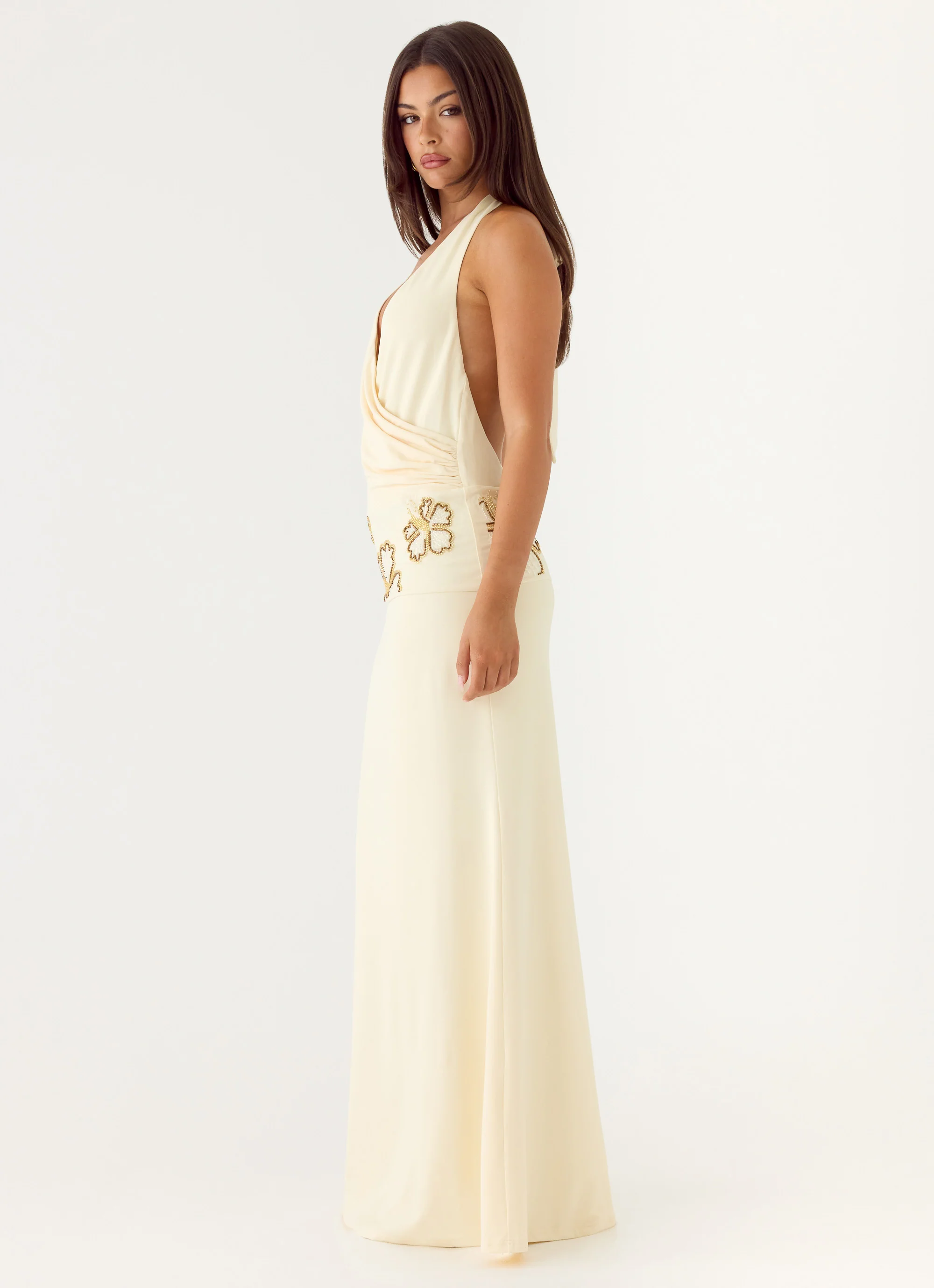 Sandrine Beaded Maxi Dress - Yellow - Image 2
