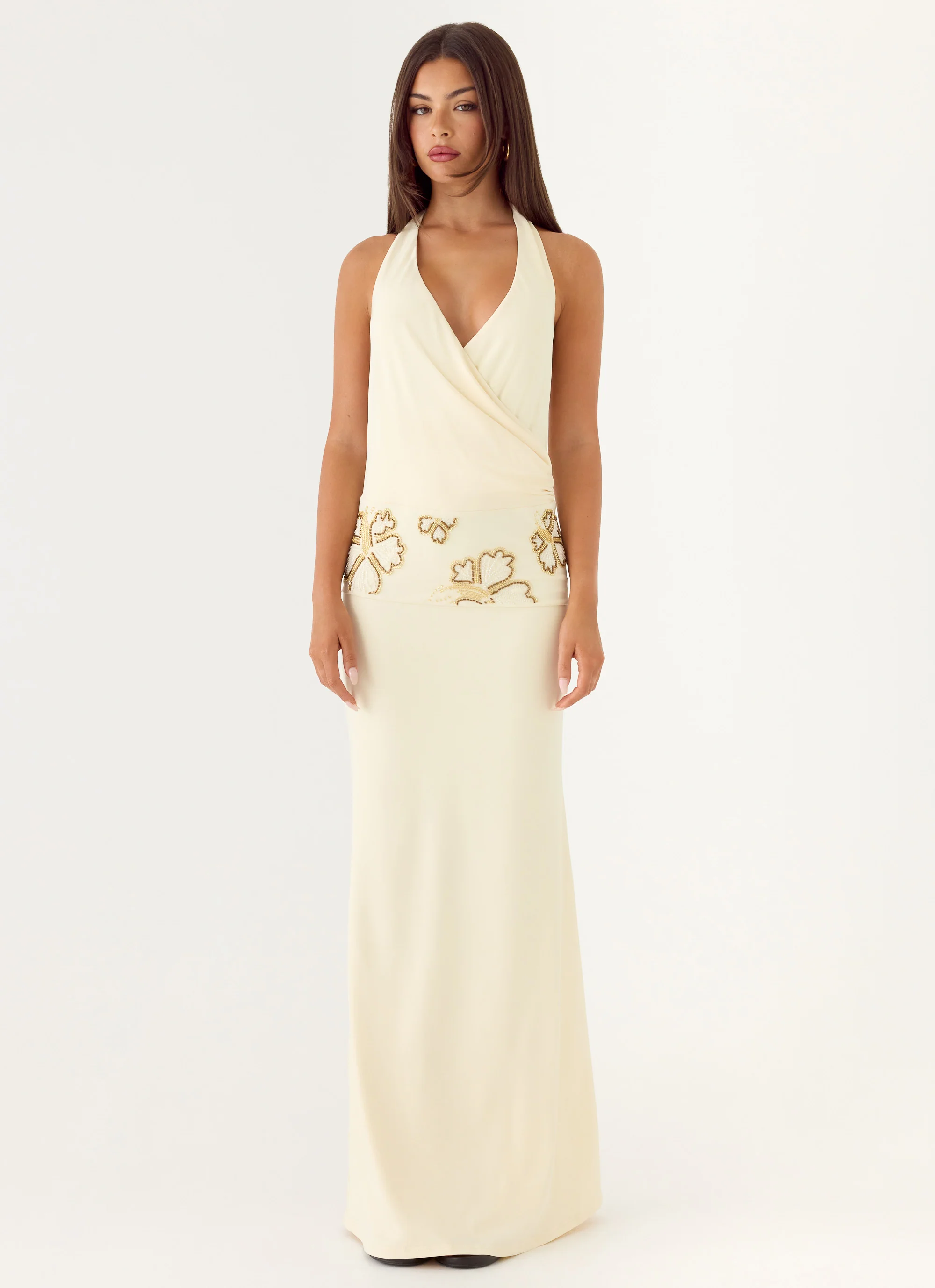 Sandrine Beaded Maxi Dress - Yellow - Image 4