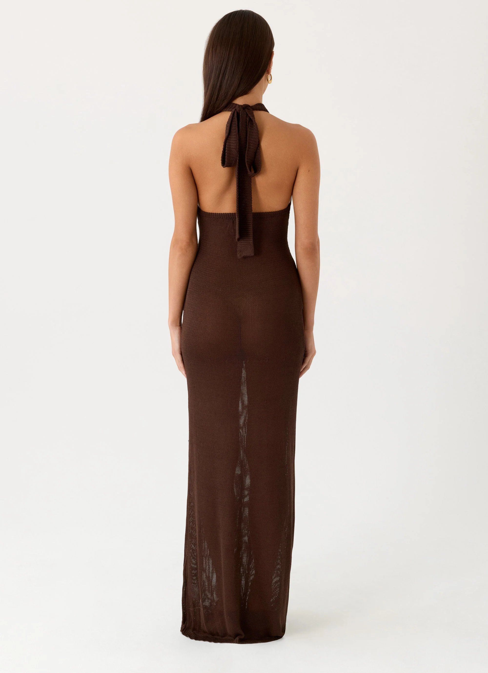 Saoirse Knit Maxi Dress - Chocolate - Image 5