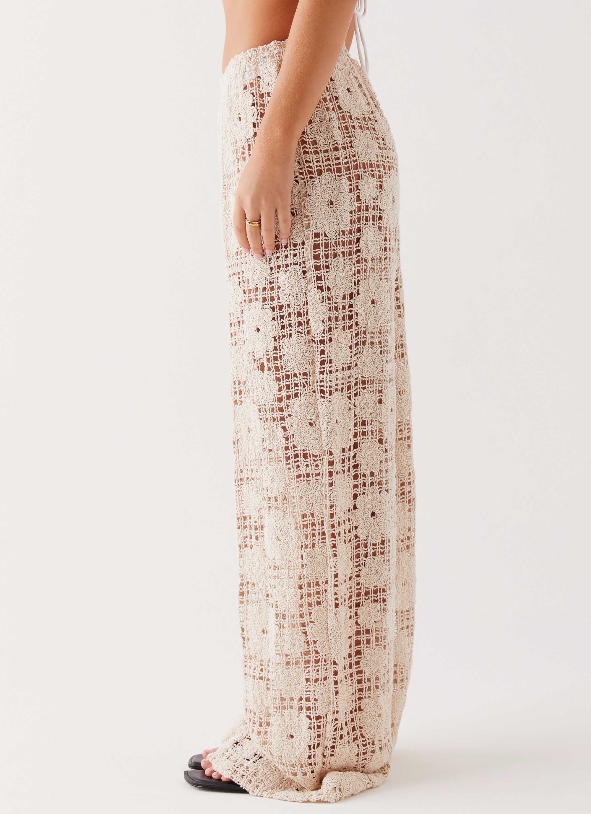 Shell Beach Crochet Pants - Ivory - Image 3
