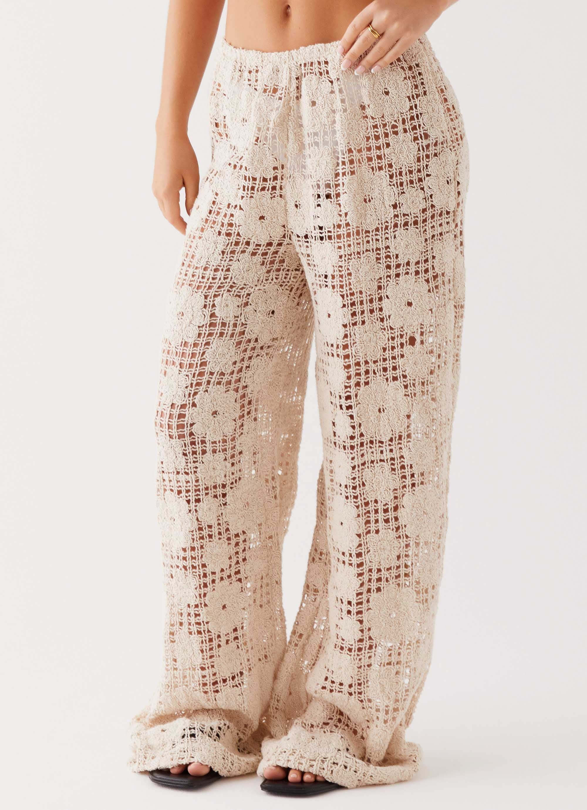 Shell Beach Crochet Pants - Ivory - Image 5
