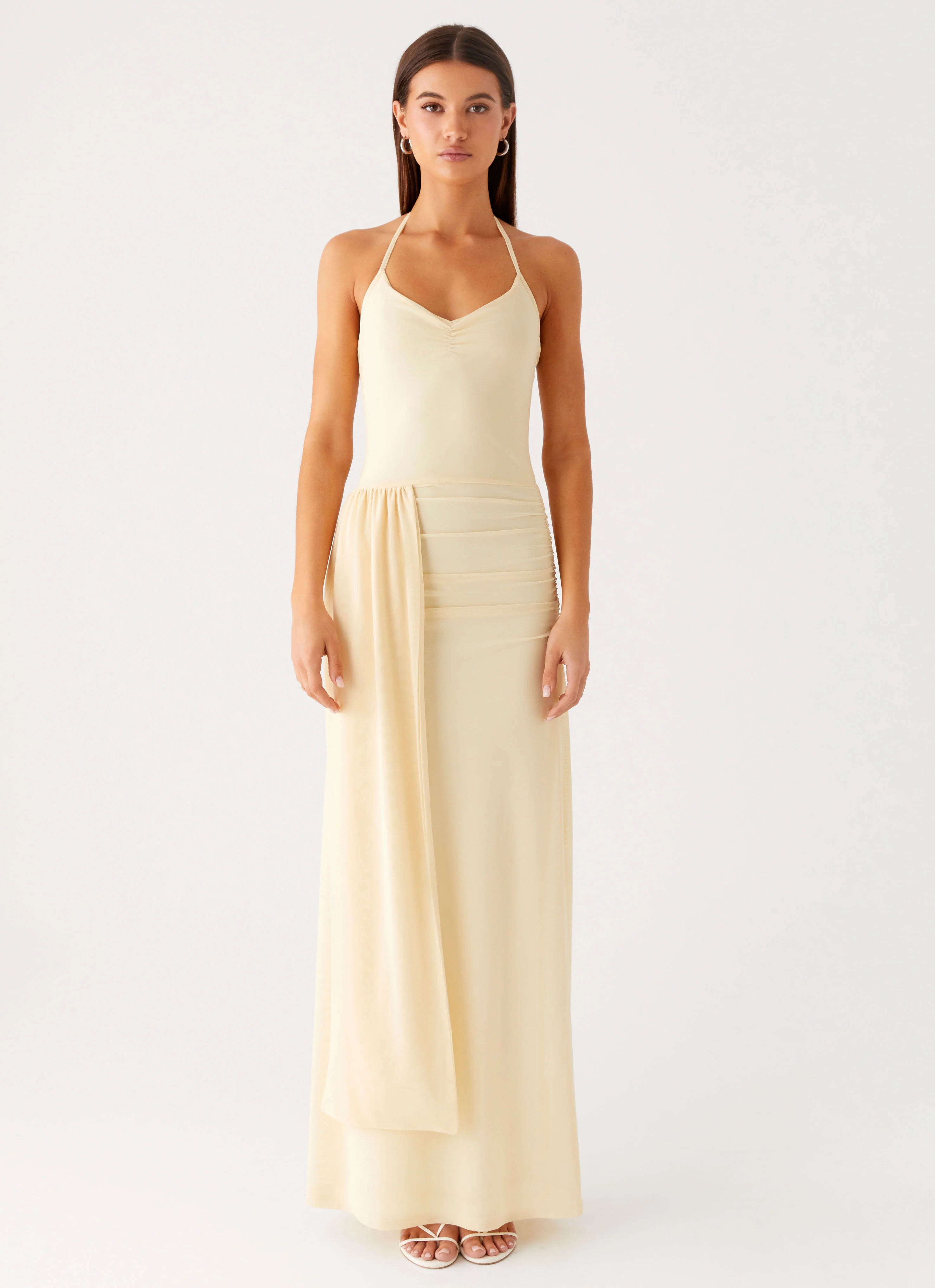 Signal Halter Maxi Dress - Sunny Yellow - Image 4